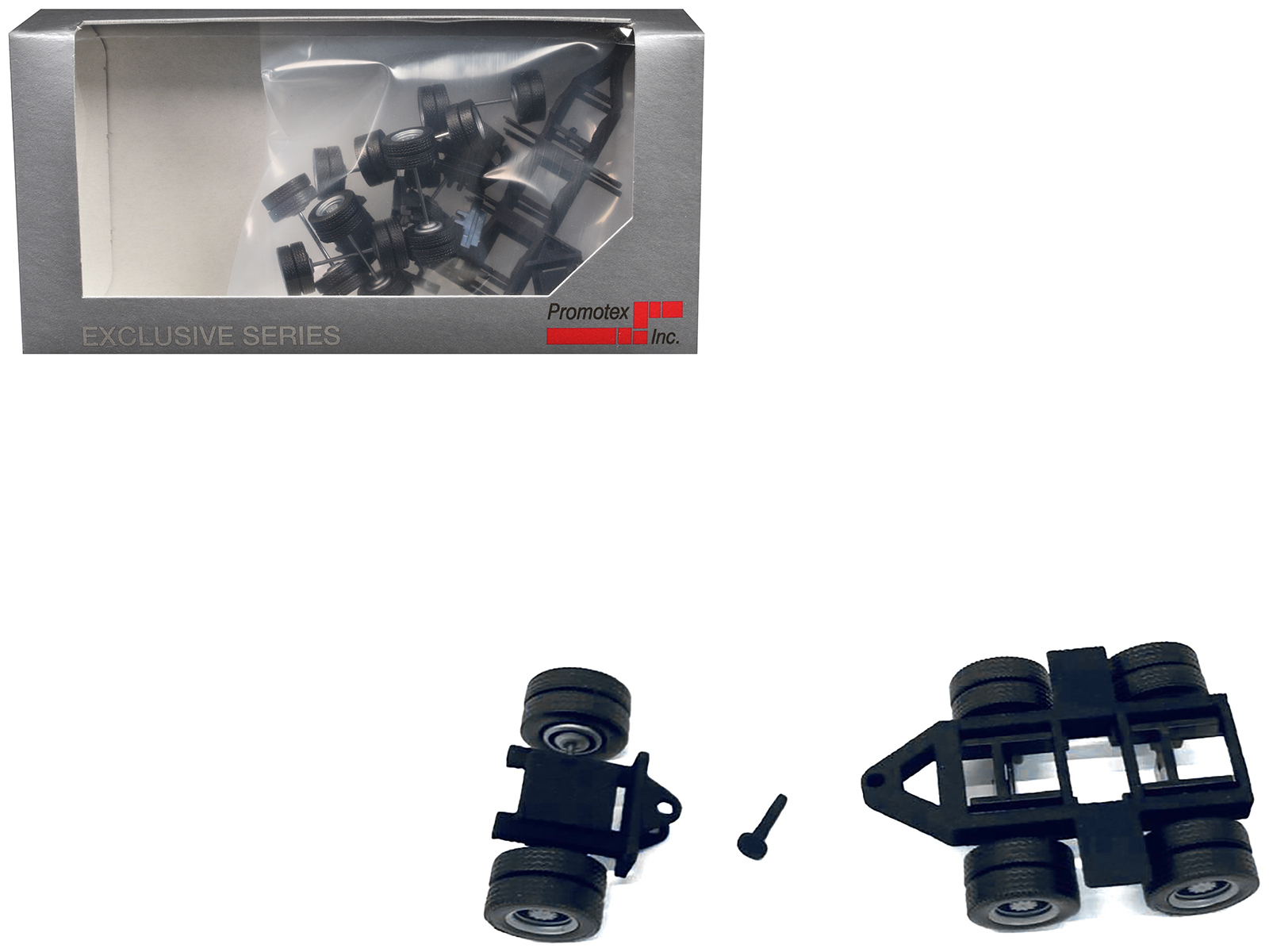 Lowboy Dual Axle Booster with Integrated Rear Axle (2 Sets) 1/87 (HO) Plastic Model by Promotex