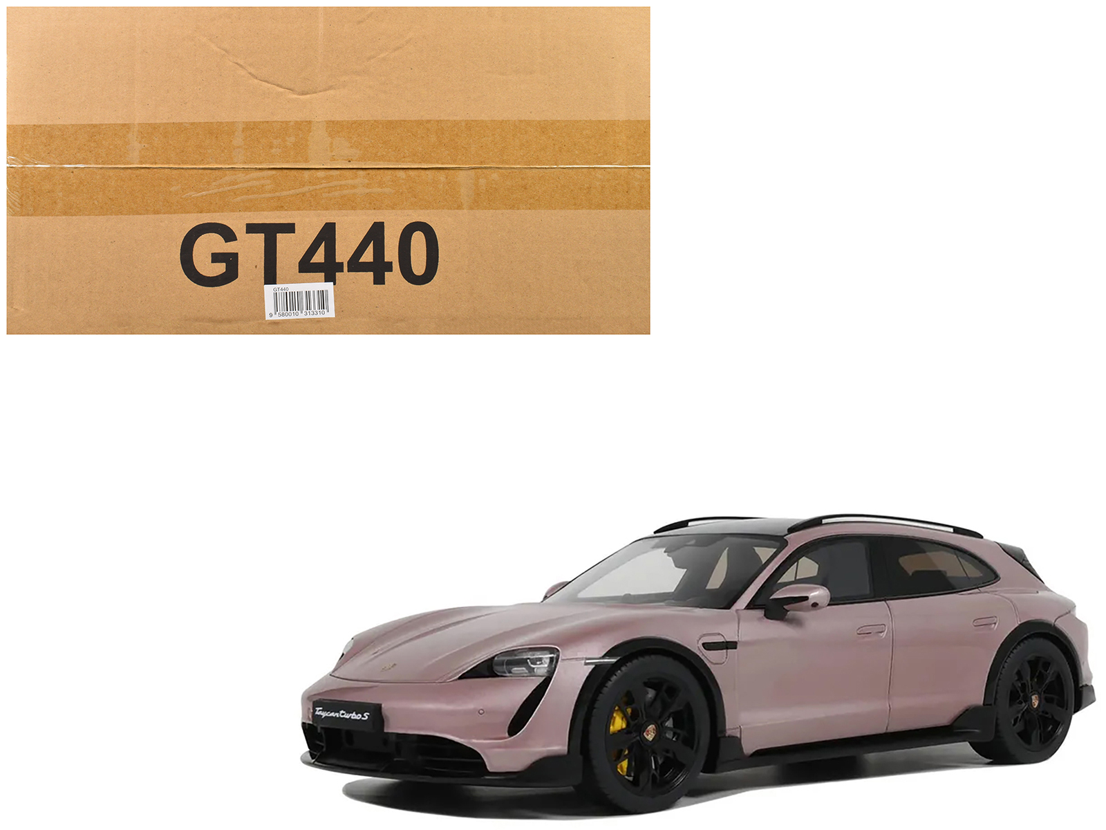 2022 Porsche Taycan Turbo S Cross Turismo Pink Metallic 1/18 Model Car by GT Spirit
