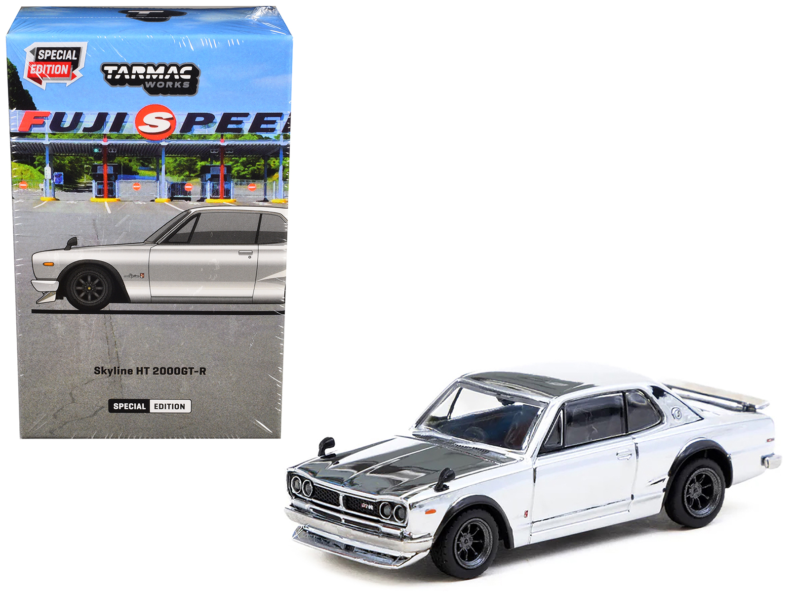 Nissan Skyline HT 2000GT-R RHD (Right Hand Drive) Silver Chrome "Japan Special Edition" "Global64" Series 1/64 Diecast Model Car by Tarmac Works