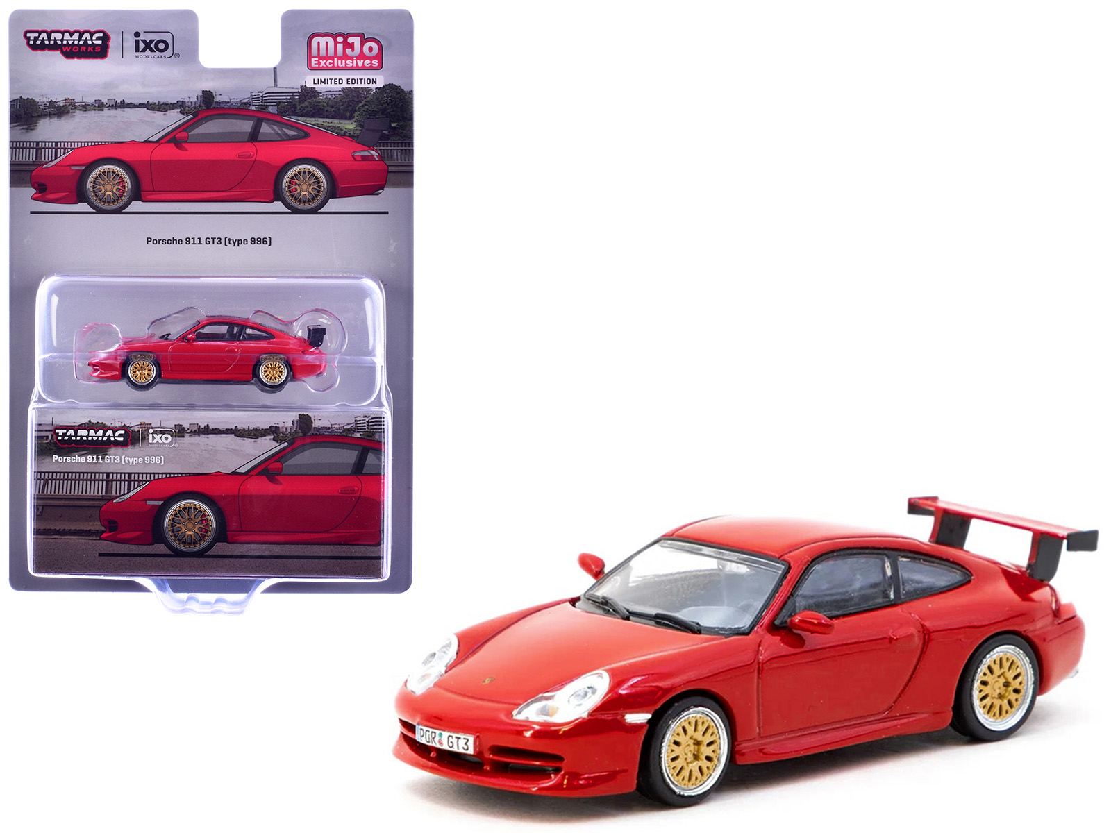 Porsche 911 GT3 (996) Red "Global64" Series 1/64 Diecast Model by Tarmac Works