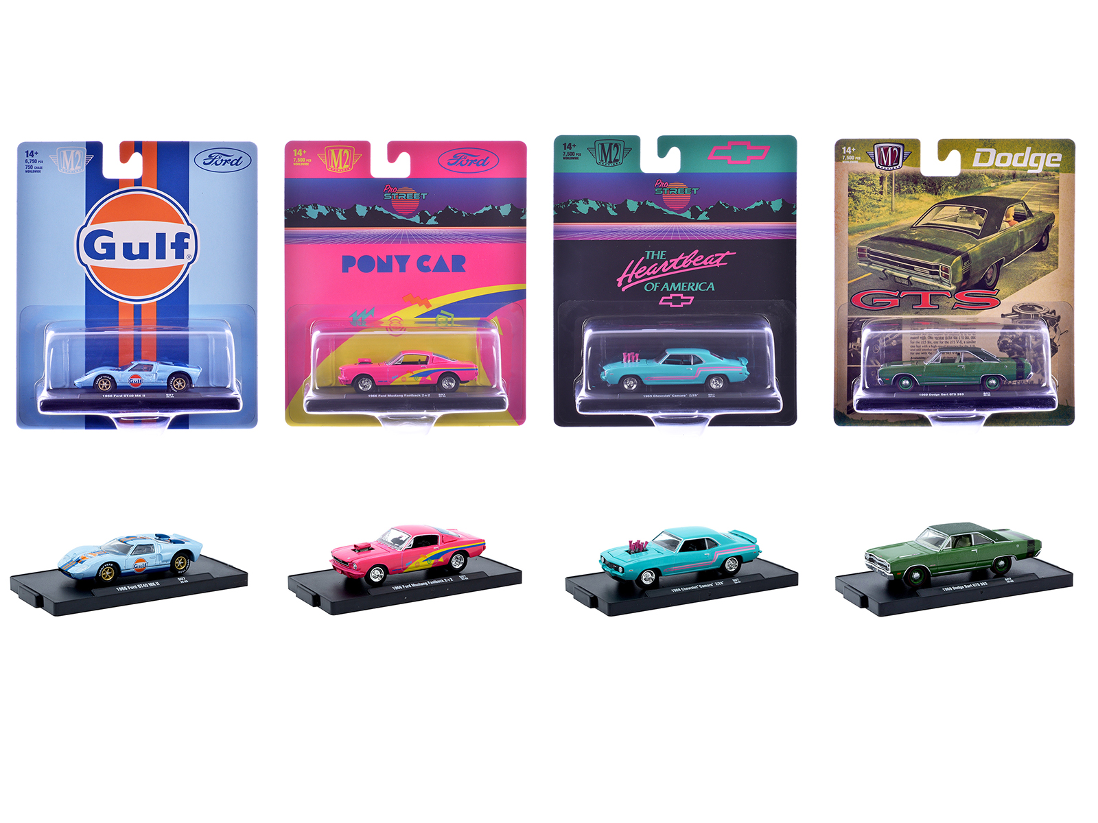 "Auto-Drivers" Set of 4 pieces in Blister Packs Release S07 Limited Edition to 7500 pieces Worldwide 1/64 Diecast Model Cars by M2 Machines