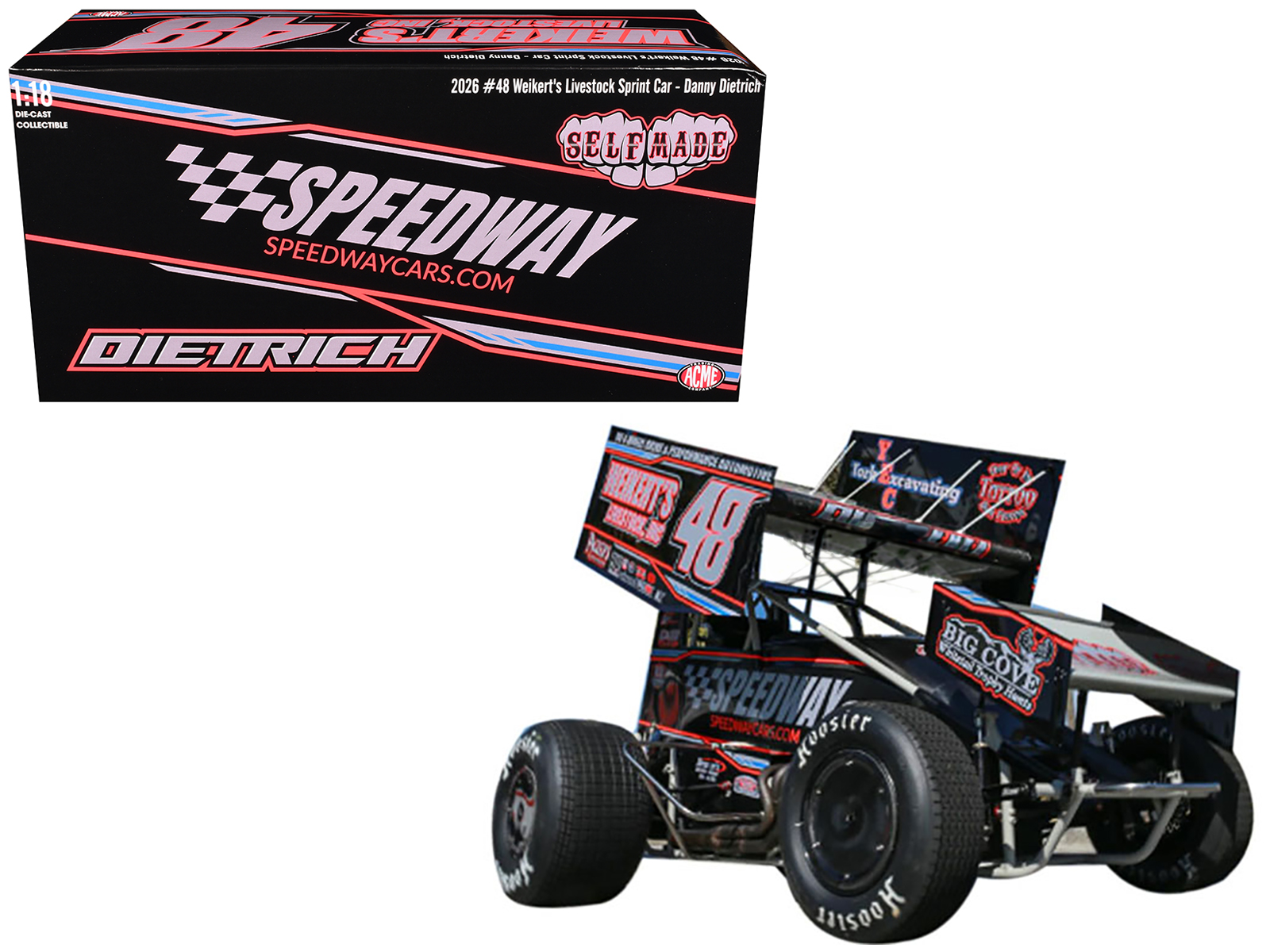 Winged Sprint Car #48 Danny Dietrich "Weikert's Livestock - Speedway Cars" (2026) 1/18 Diecast Model Car by ACME