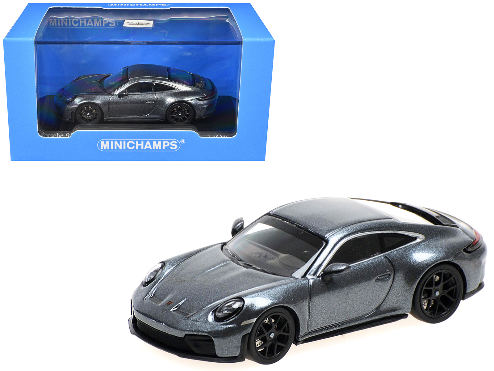 2025 Porsche 911 (992.2) GT3 Touring Gray Metallic Limited Edition to 240 pieces Worldwide 1/64 Diecast Model Car by Minichamps