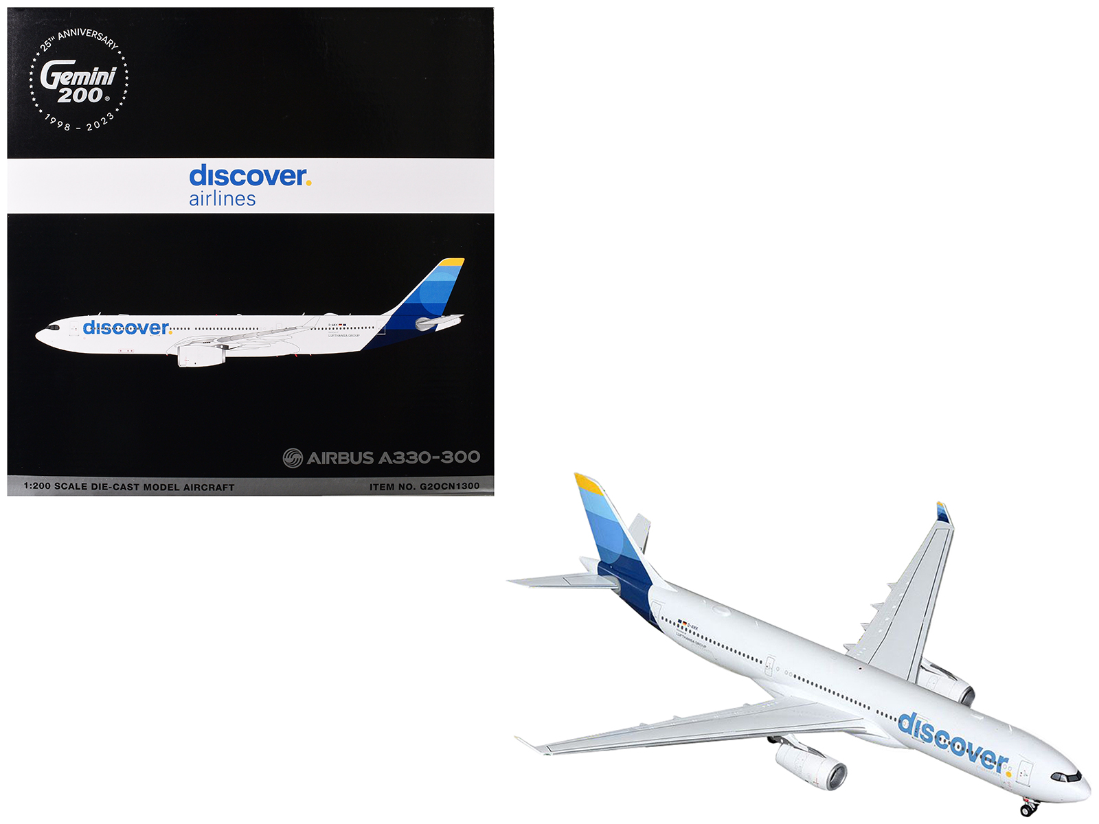 Airbus A330-300 Commercial Aircraft "Discover Airlines" (D-AIKK) White with Blue Tail "Gemini 200" Series 1/200 Diecast Model Airplane by GeminiJets