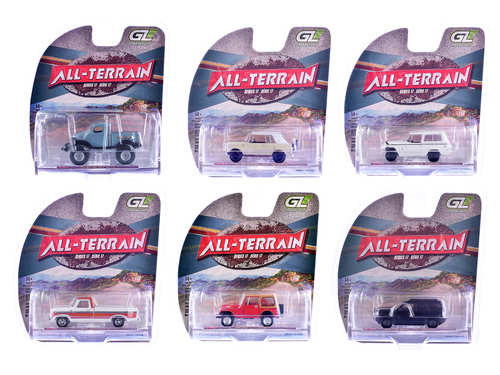 "All Terrain" Series 17 Set of 6 pieces 1/64 Diecast Model Cars by Greenlight