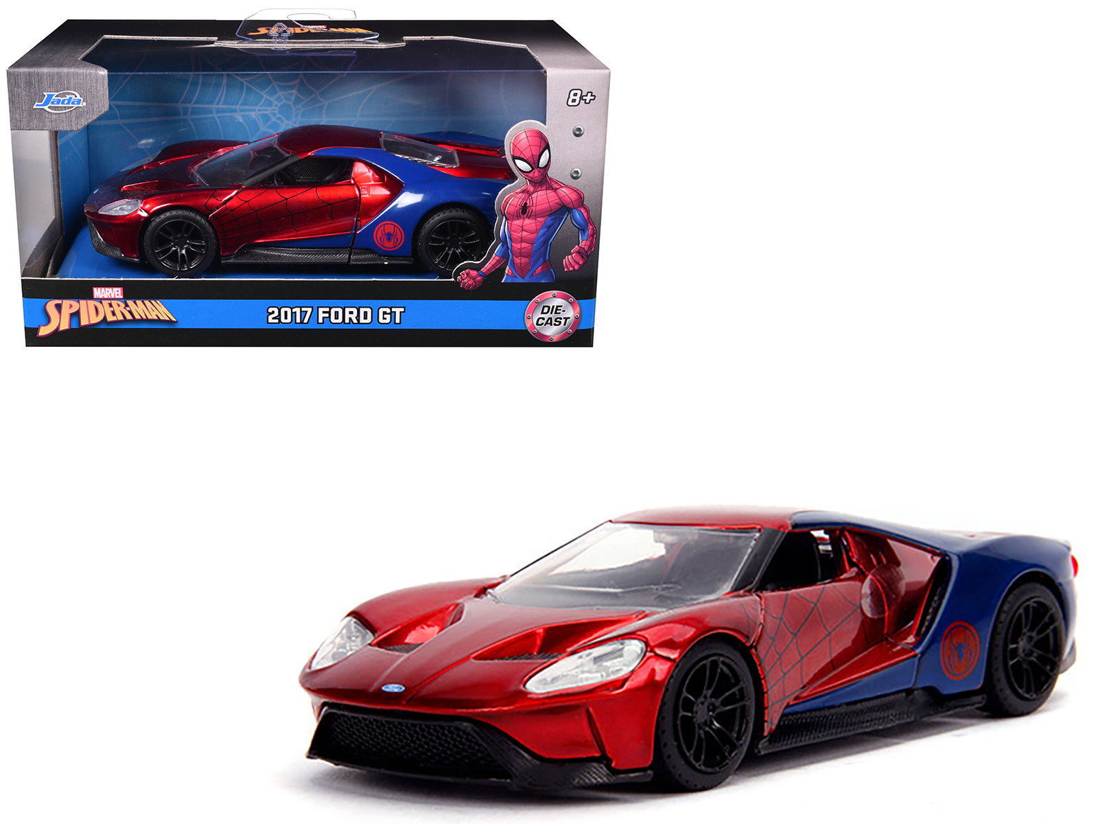 2017 Ford GT "Spider-Man" Theme "Marvel" Series 1/32 Diecast Model Car by Jada