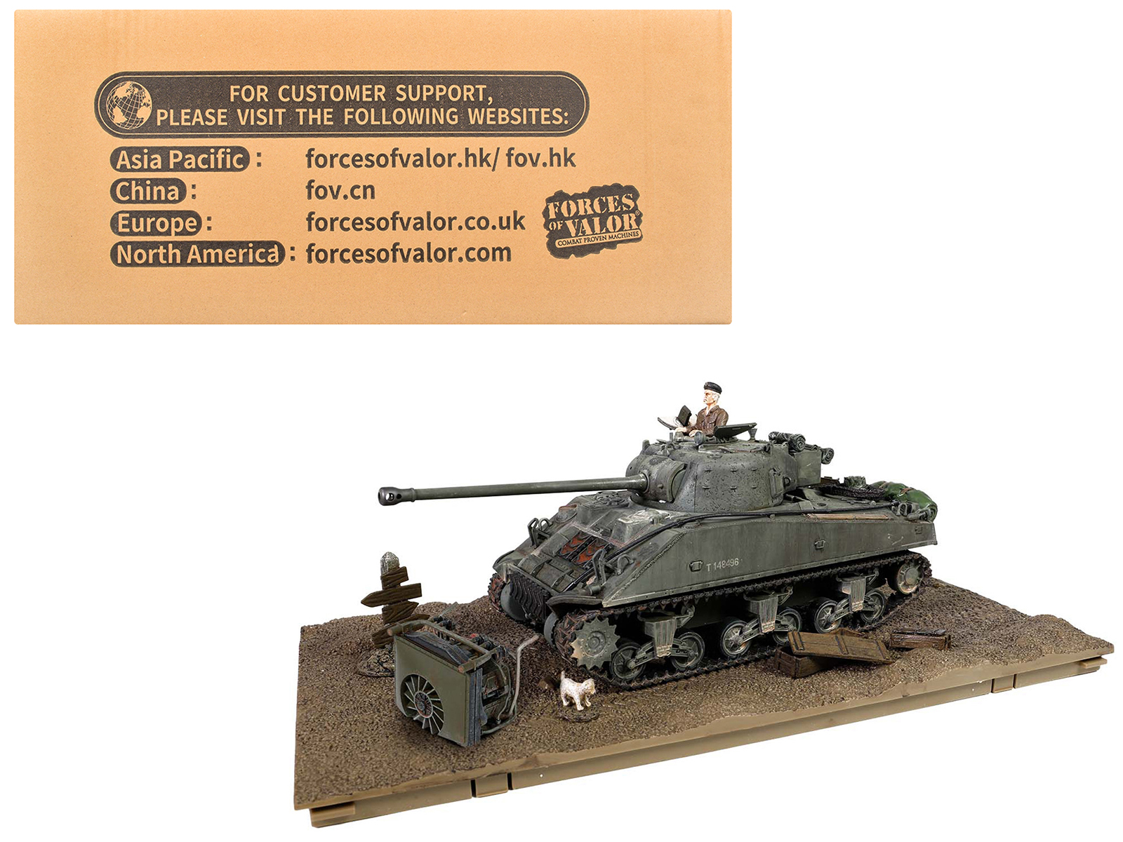 British Sherman Firefly Vc. Tank "8th Armoured Brigade 24th Lancer 13/18th Hussars Normandy" (1944) British Royal Army "Armored Fighting Vehicle" Series 1/32 Diecast Model by Forces of Valor