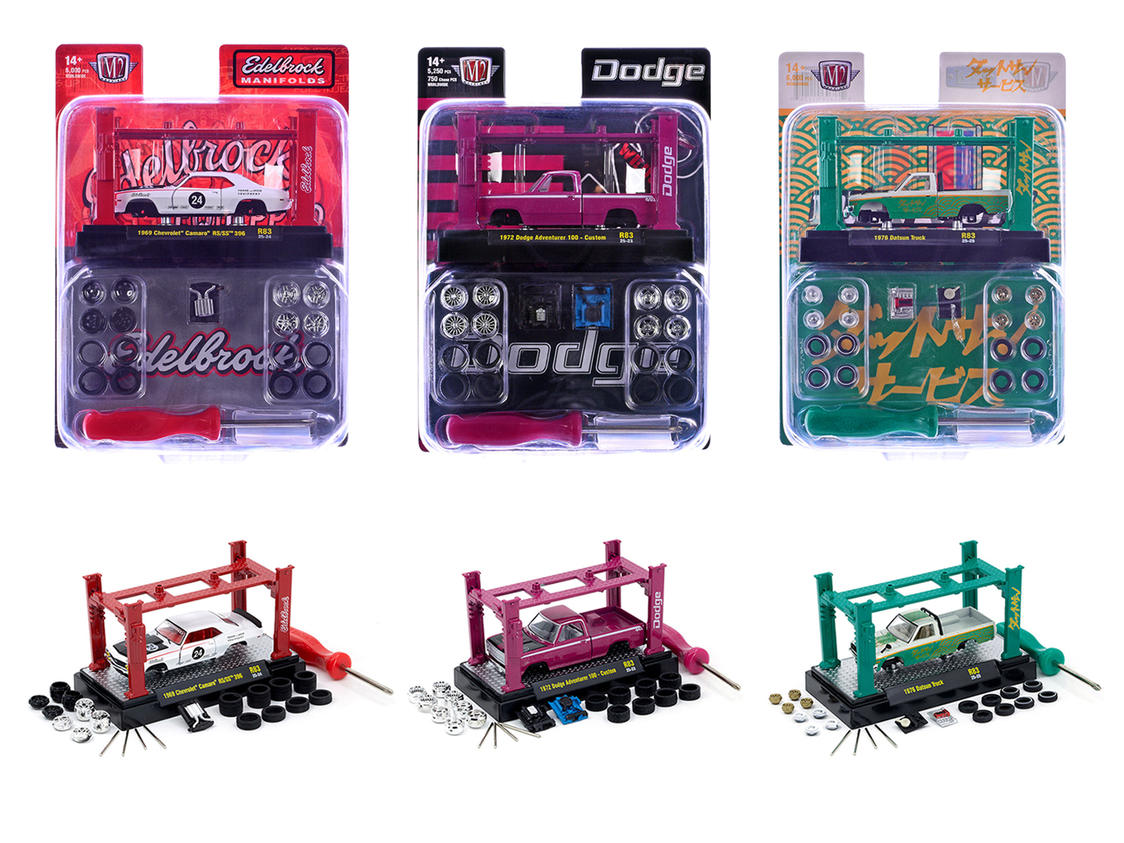 Model Kit 3 piece Car Set Release #83 Limited Edition to 6000 pieces Worldwide 1/64 Diecast Model Cars by M2 Machines