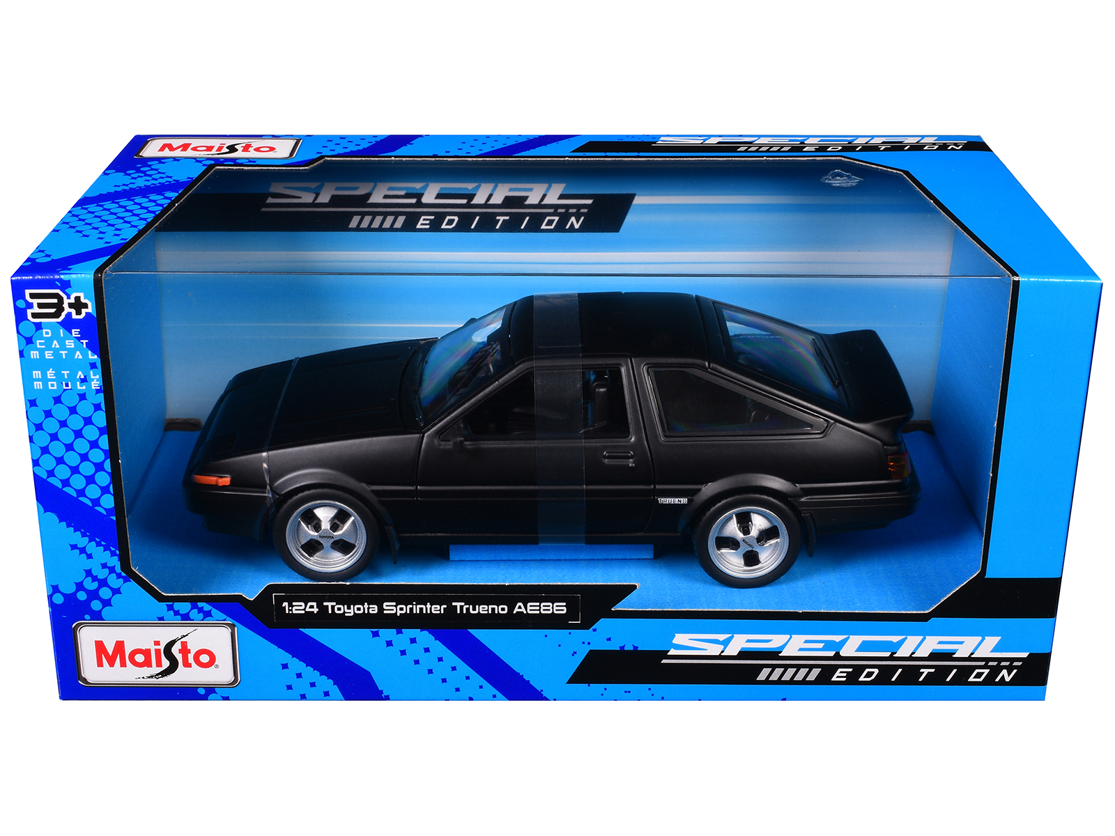 Toyota Sprinter Trueno AE86 RHD (Right Hand Drive) Matt Black "Special Edition" Series 1/24 Diecast Model Car by Maisto