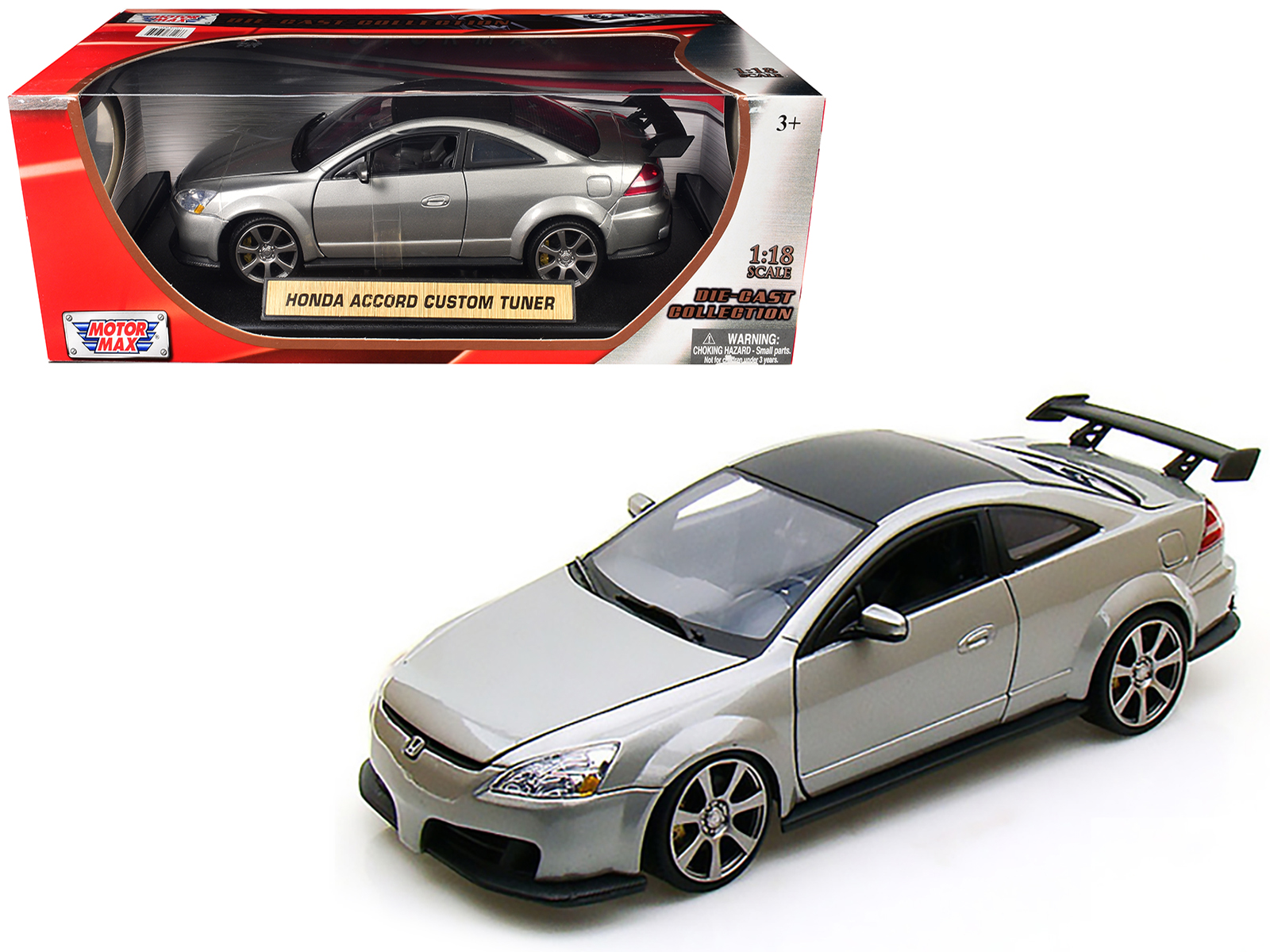 2003 Honda Accord Gray Metallic 1/18 Diecast Model Car by Motormax