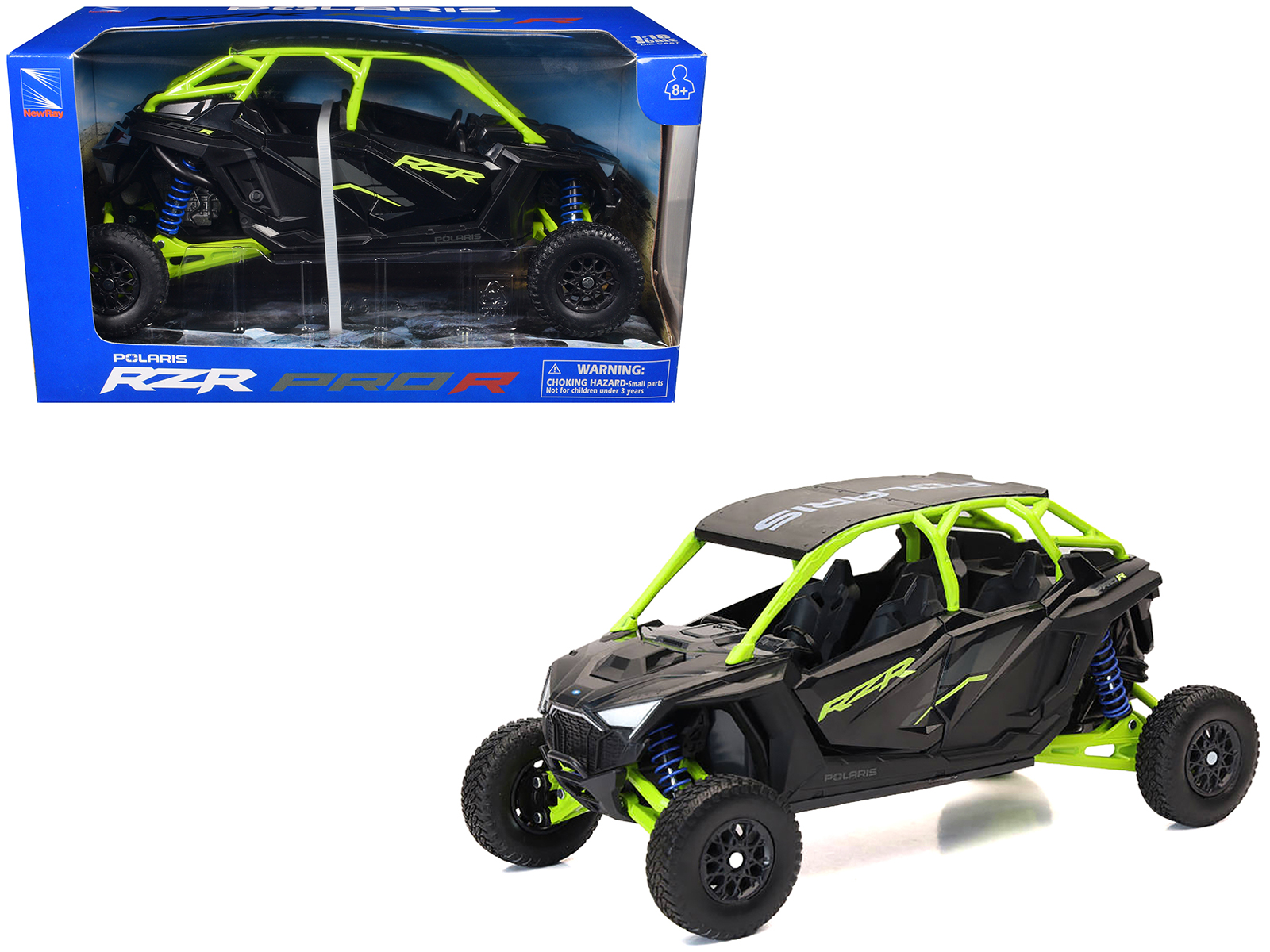 Polaris RZR Pro R UTV Black and Lime Green 1/18 Diecast Model by New Ray