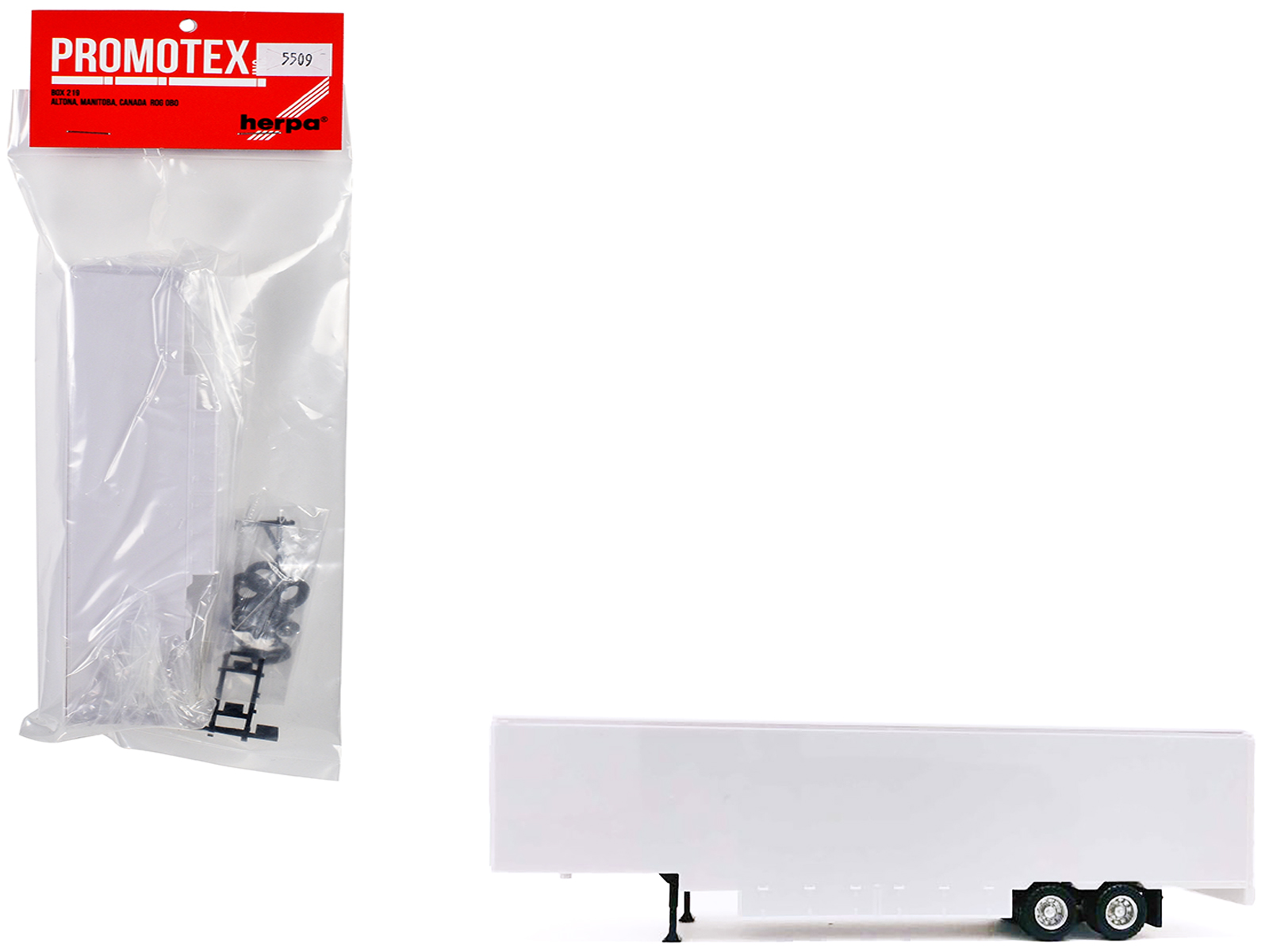 48ft Moving Van Trailer Light Gray 1/87 (HO) Plastic Model by Promotex