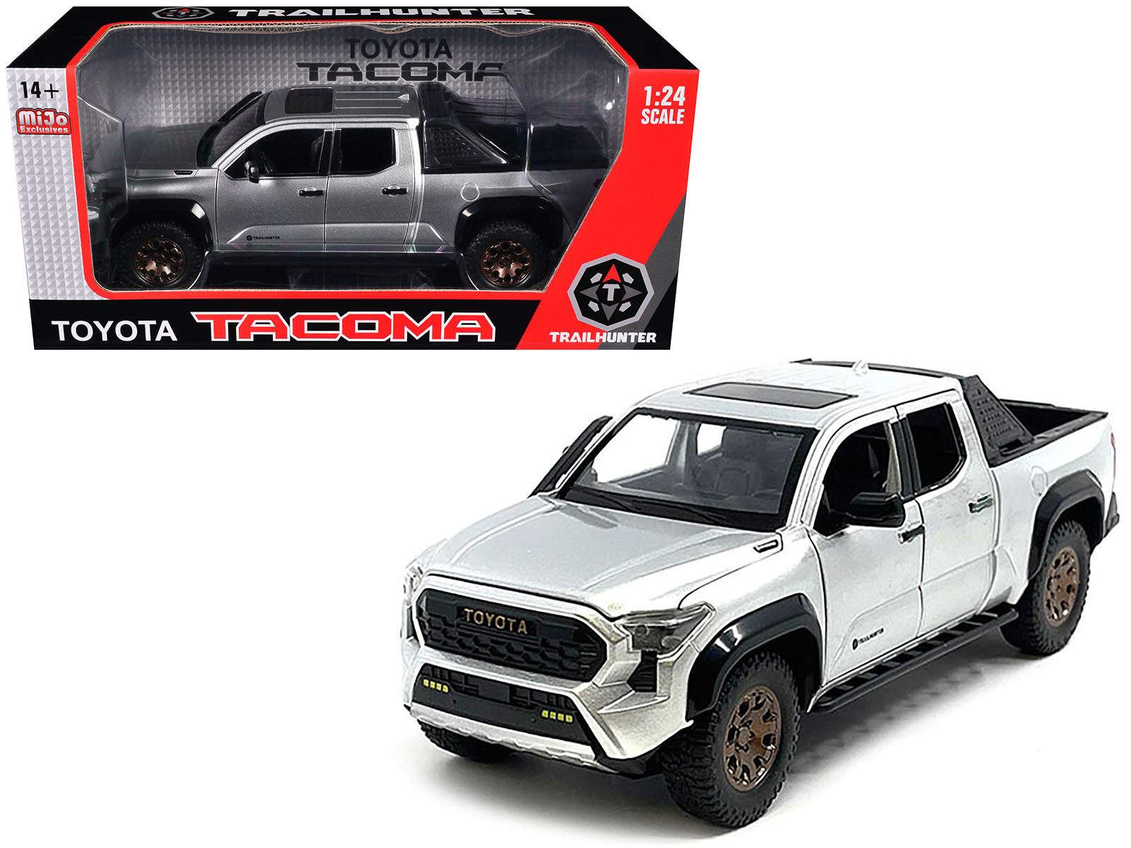2024 Toyota Tacoma Trailhunter Edition Pickup Truck Silver Metallic 1/24 Diecast Model Car