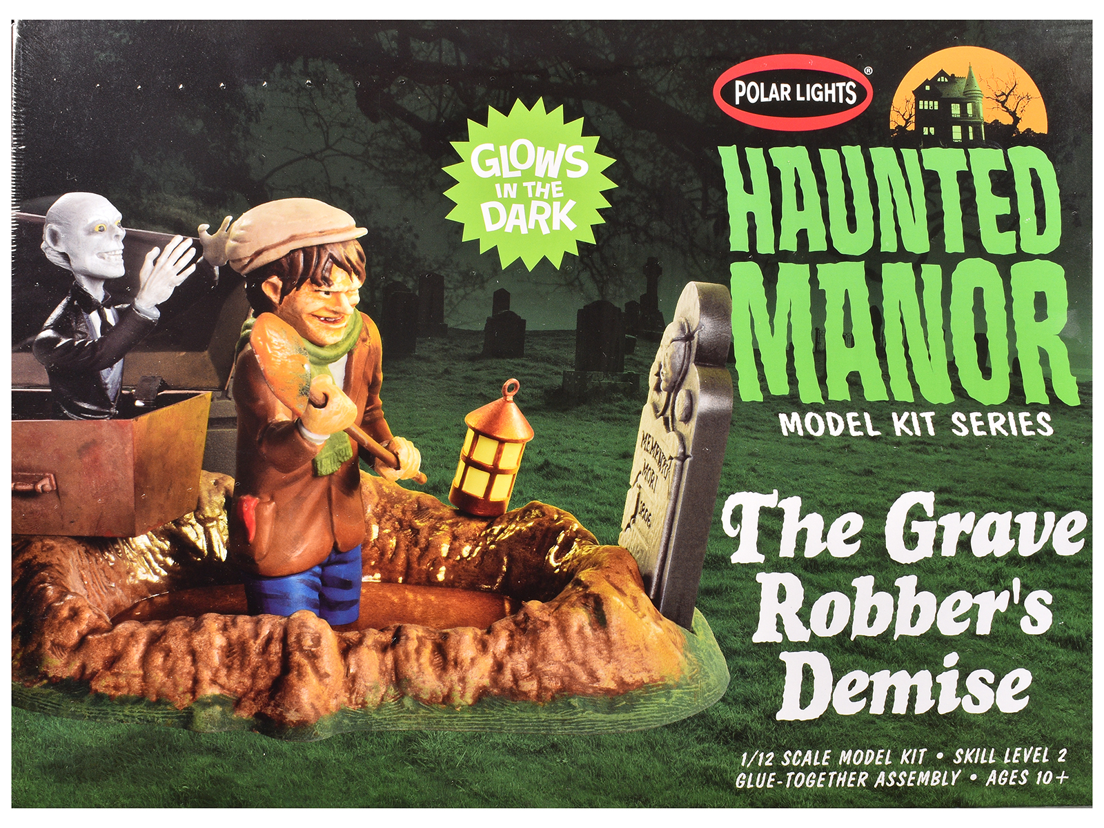 Skill 2 Model Kit Haunted Manor "The Grave Robber's Demise" Diorama Set 1/12 Scale Model by Polar Lights