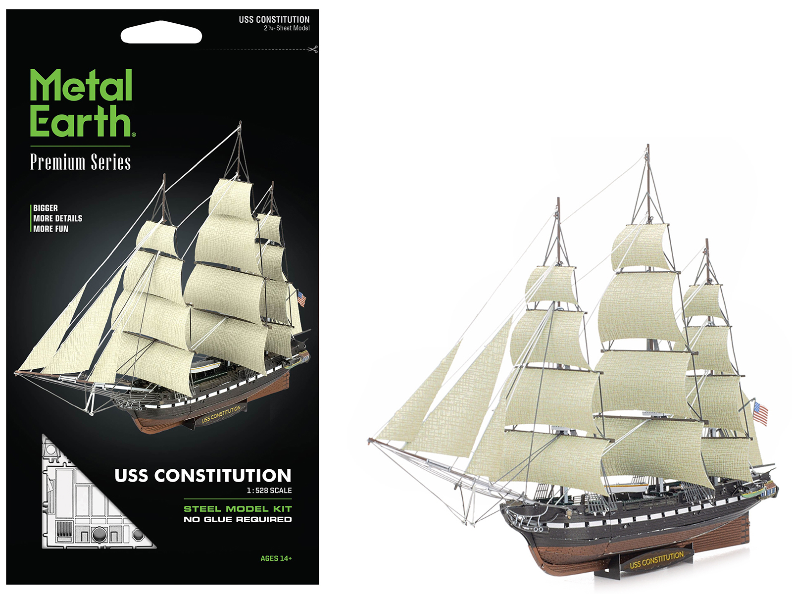 Model Kit USS Constitution Warship (Challenging Difficulty) Steel Model by Metal Earth