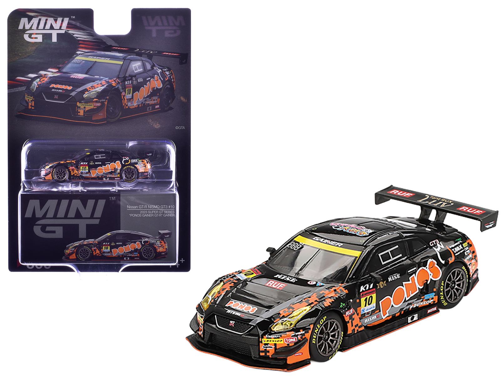 Nissan GT-R NISMO GT3 #10 Hironobu Yasuda - Riki Okusa "PONOS GAINER" "Super GT Series" (2023) Limited Edition 1/64 Diecast Model Car by Mini GT