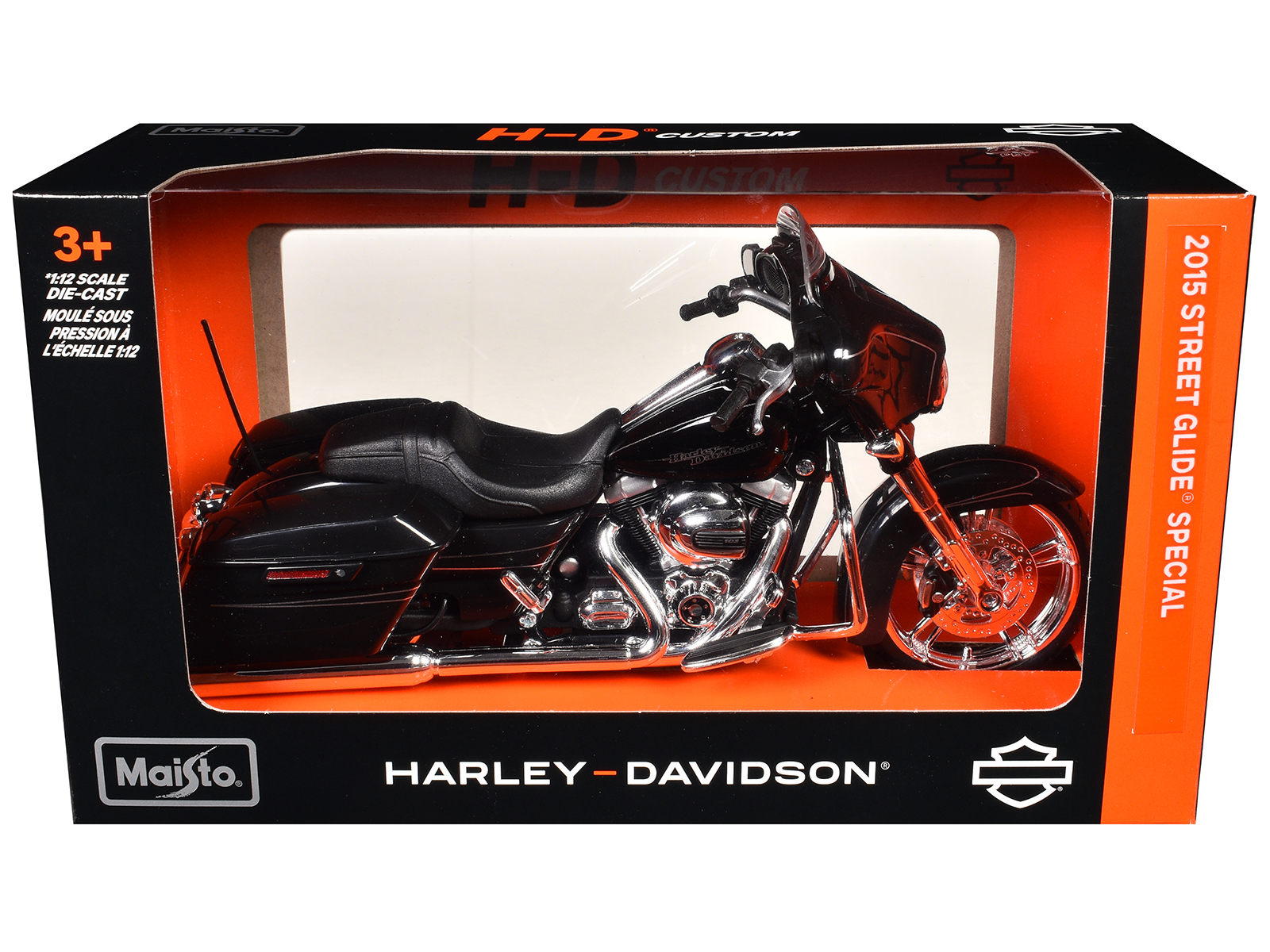 2015 Harley-Davidson Street Glide Special Black 1/12 Diecast Motorcycle Model by Maisto