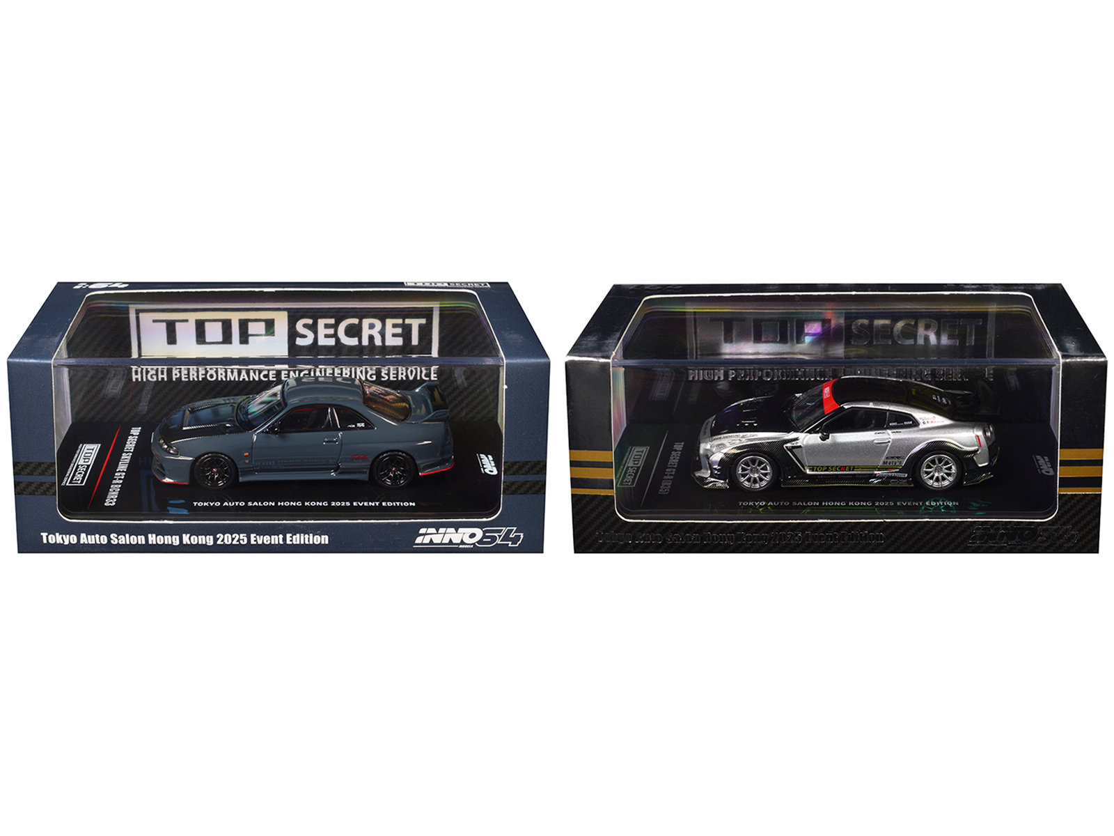 Nissan Top Secret "Tokyo Auto Salon Hong Kong 2025 Event Edition" Set of 2 Pieces 1/64 Diecast Model Car by Inno Models