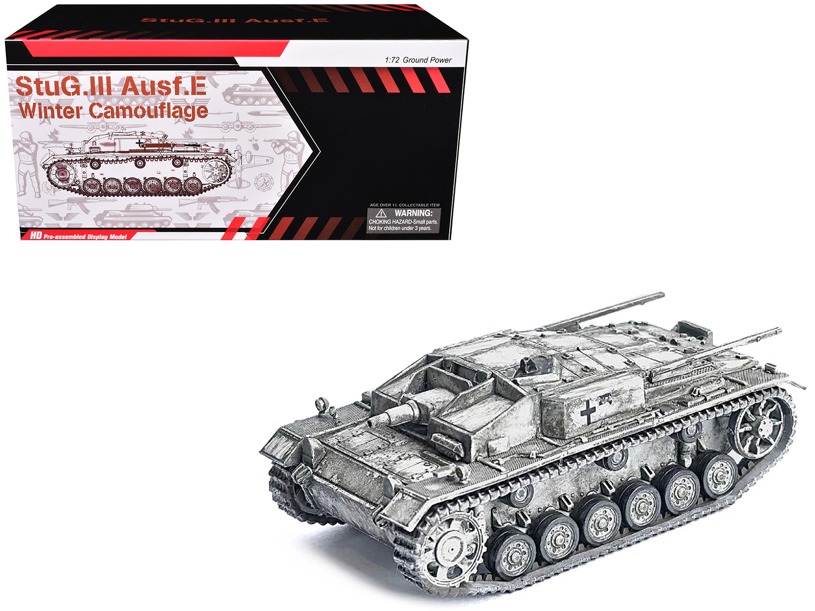 Germany StuG. III Ausf.E Tank Winter Camouflage "StuG.Abt. 202 Russia" (1942) "NEO Dragon Armor" Series 1/72 Plastic Model by Dragon Models