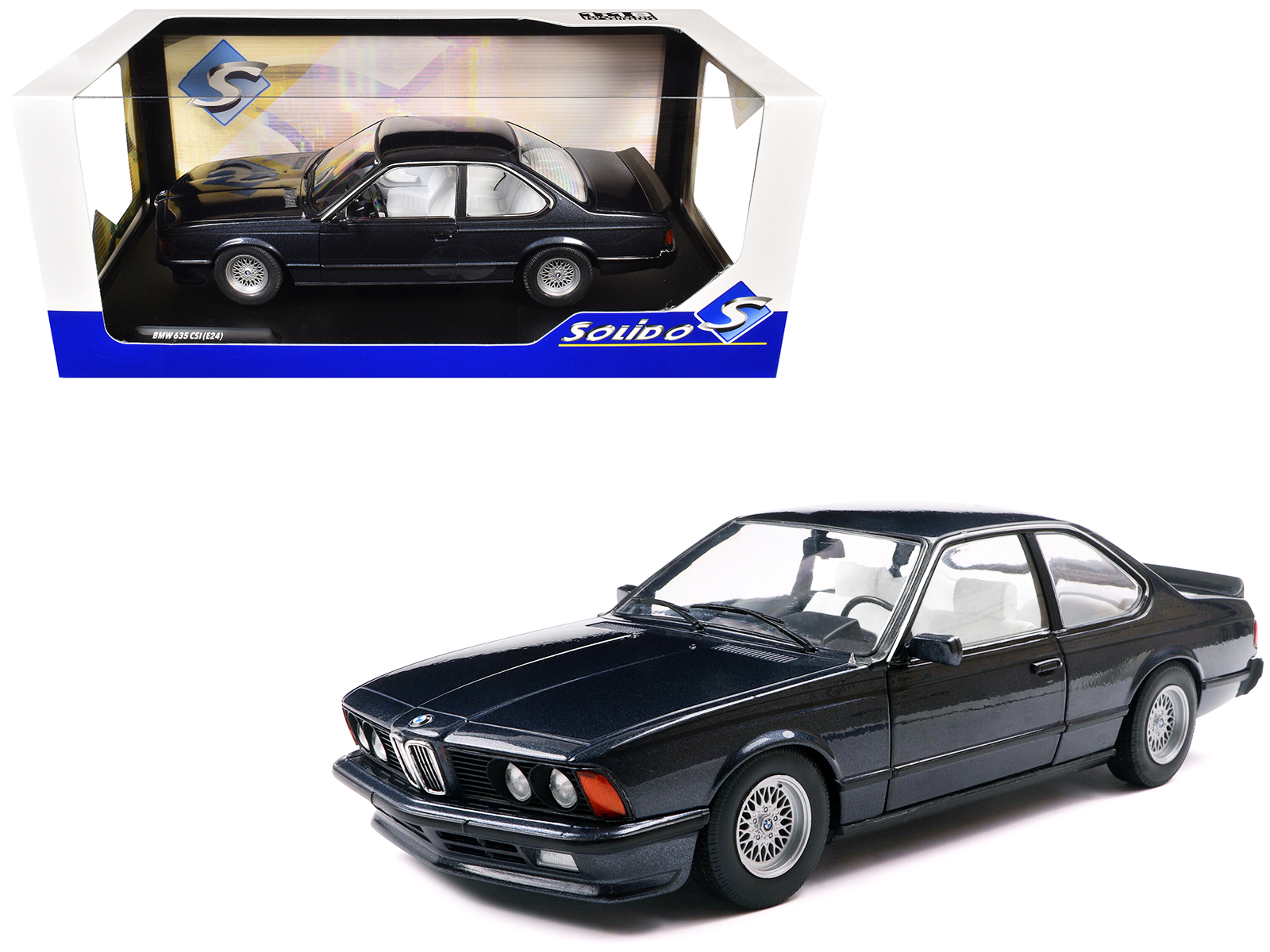1984 BMW 635 CSI (E24) Macau Blue Metallic 1/18 Diecast Model Car by Solido