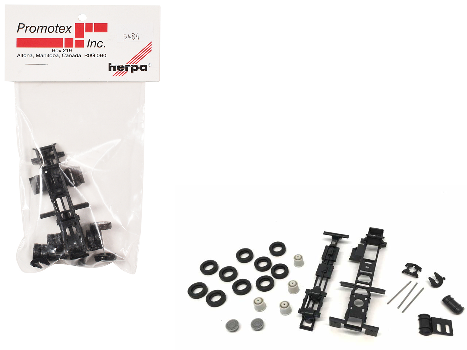Short Chassis Kit for Kenworth Peterbilt and GMC Cabs 1/87 (HO) Plastic Model by Promotex