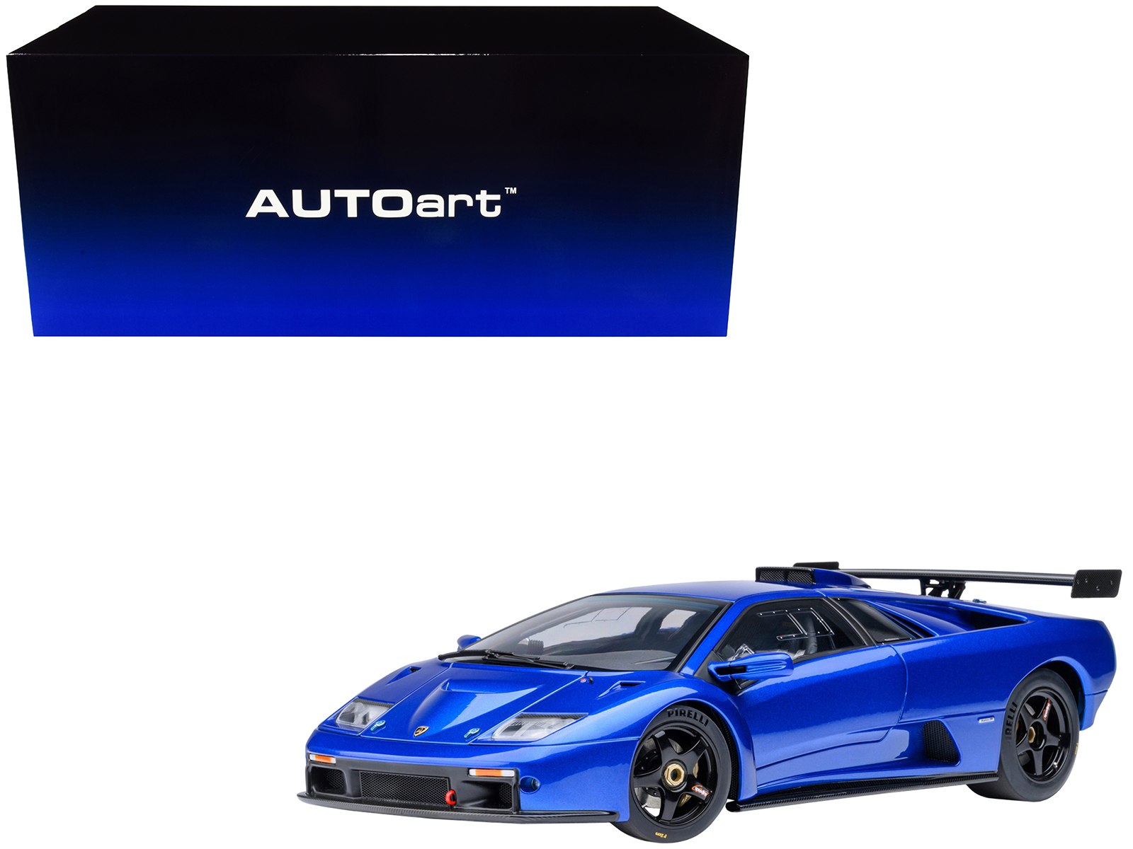 Lamborghini Diablo GTR Monterey Blue Metallic 1/18 Model Car by Autoart