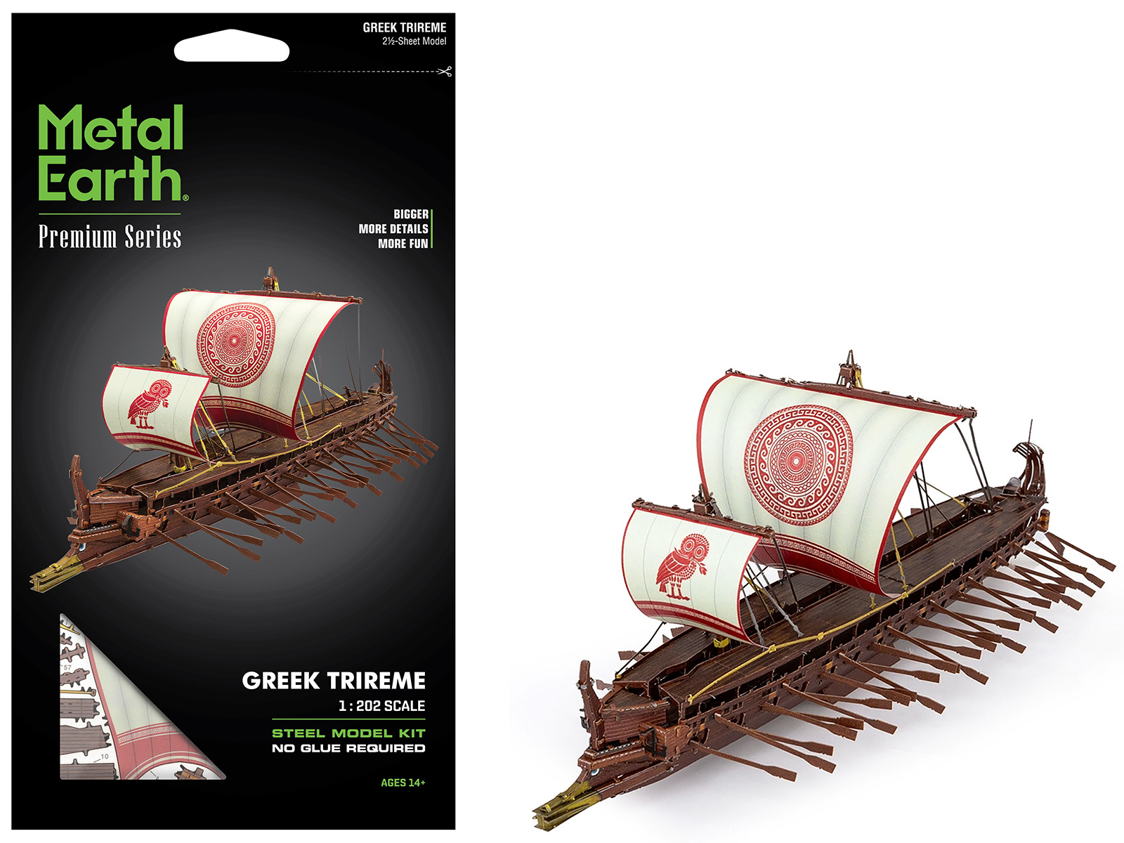 Model Kit Greek Trireme Warship (Expert Difficulty) Steel Model by Metal Earth