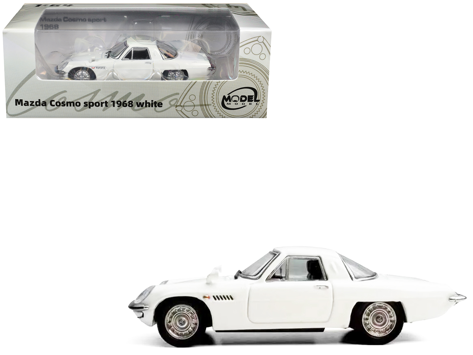 1968 Mazda 110 S Cosmo Sport RHD (Right Hand Drive) White 1/64 Diecast Model Car by Model Model
