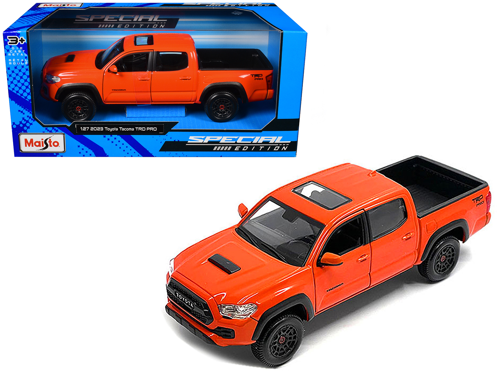 2023 Toyota Tacoma TRD PRO Pickup Truck Solar Octane Orange with Sunroof "Special Edition" Series 1/27 Diecast Model Car by Maisto