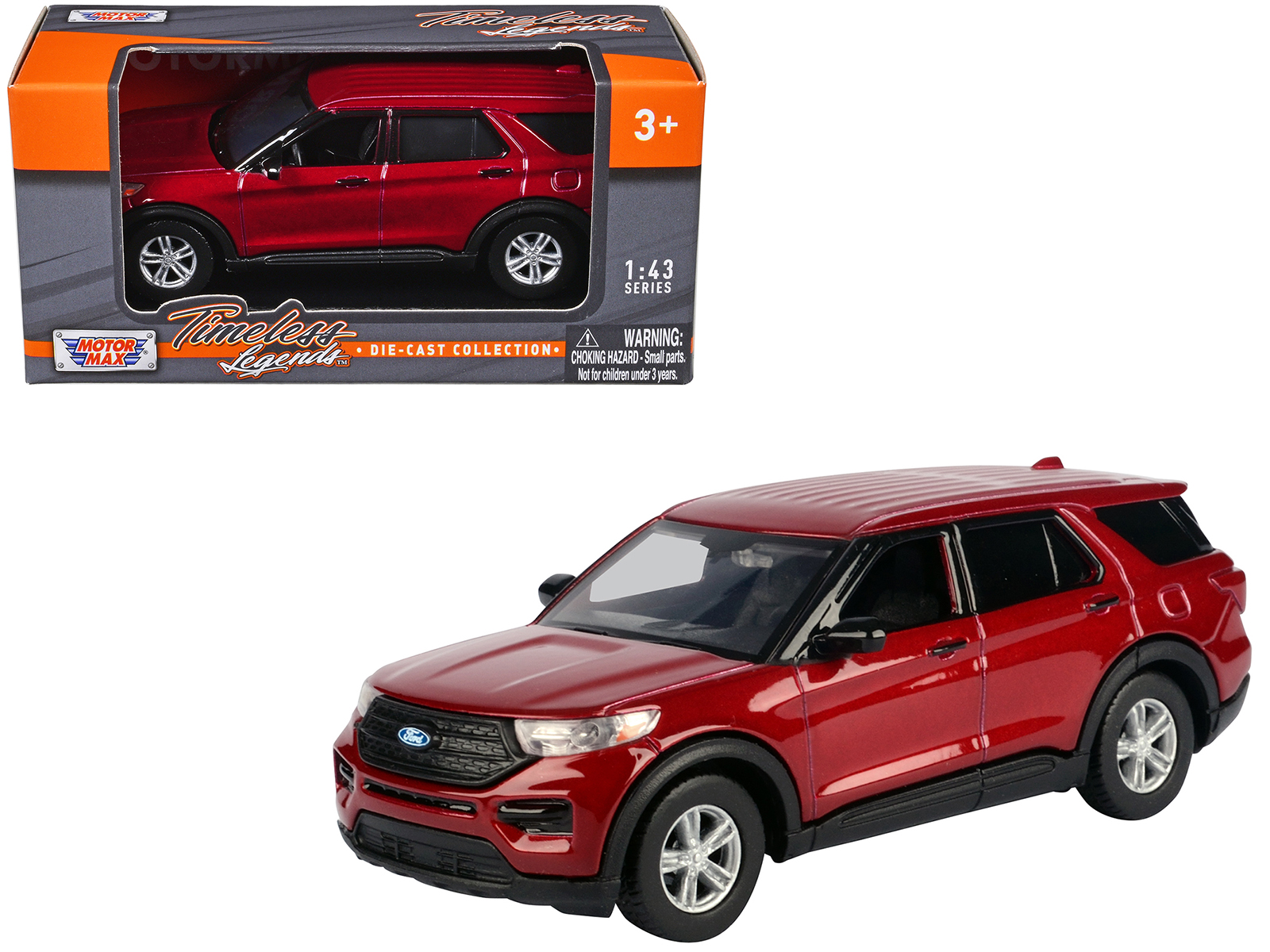 2023 Ford Explorer Red Metallic "Timeless Legends" Series 1/43 Diecast Model Car by Motormax