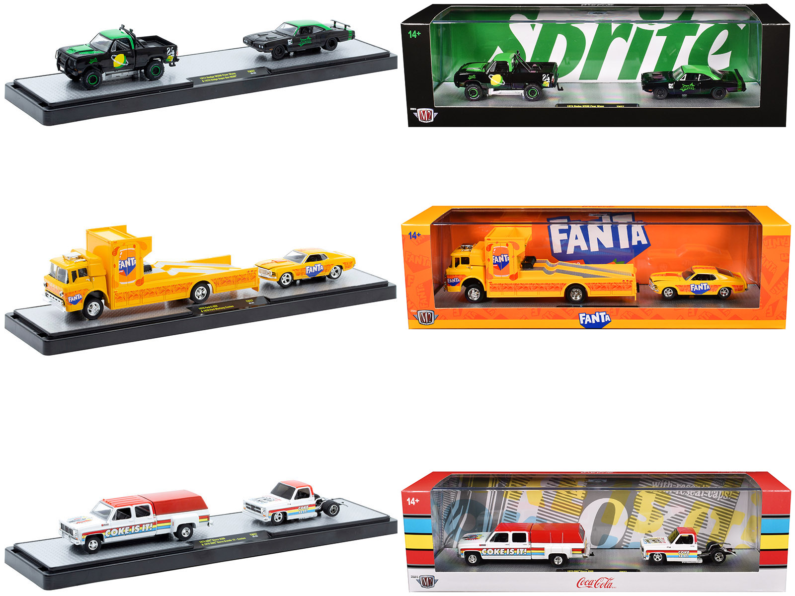 Auto Haulers "Soda" Set of 3 pieces Release 37 Limited Edition to 6000 pieces Worldwide 1/64 Diecast Models by M2 Machines