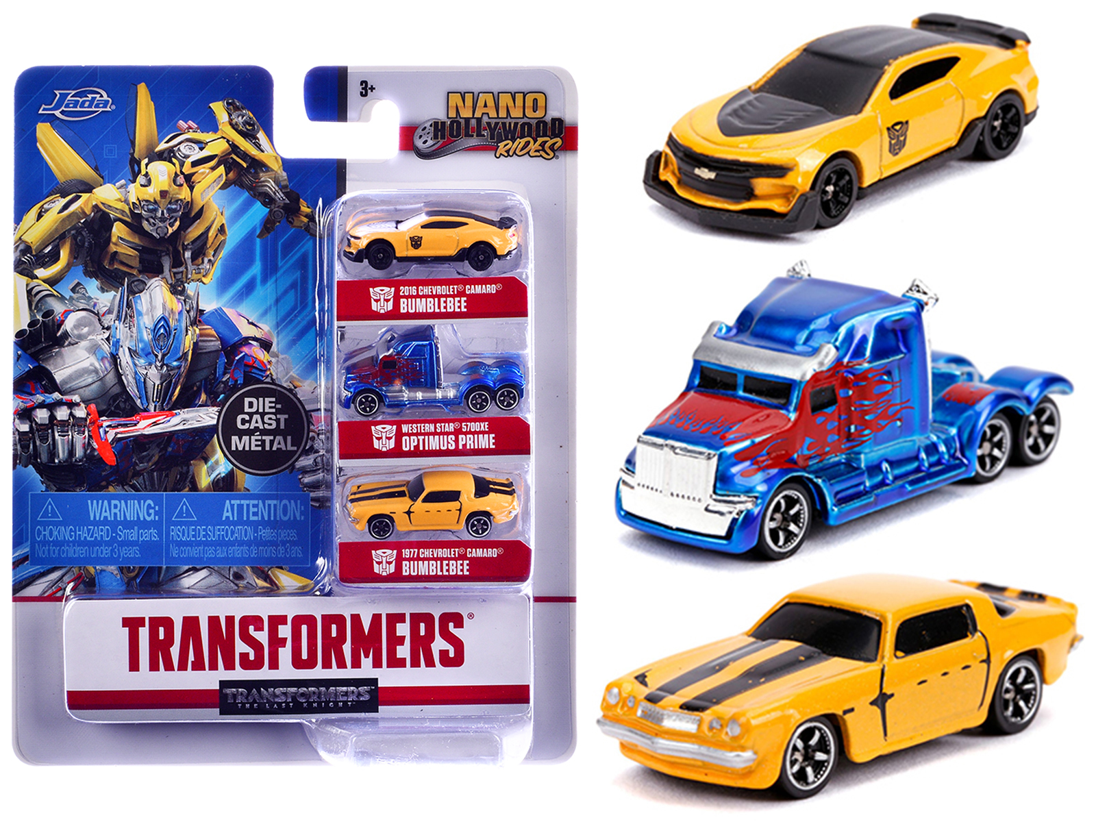 "Transformers" 3 piece Set "Nano Hollywood Rides" Series 1 Diecast Models by Jada