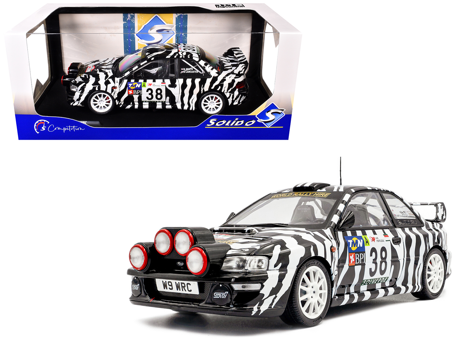 Subaru Impreza S5 WRC99 #38 Nigel Heath - Steve Lancaster "Rallye de Portugal" (2001) "Competition" Series 1/18 Diecast Model Car by Solido