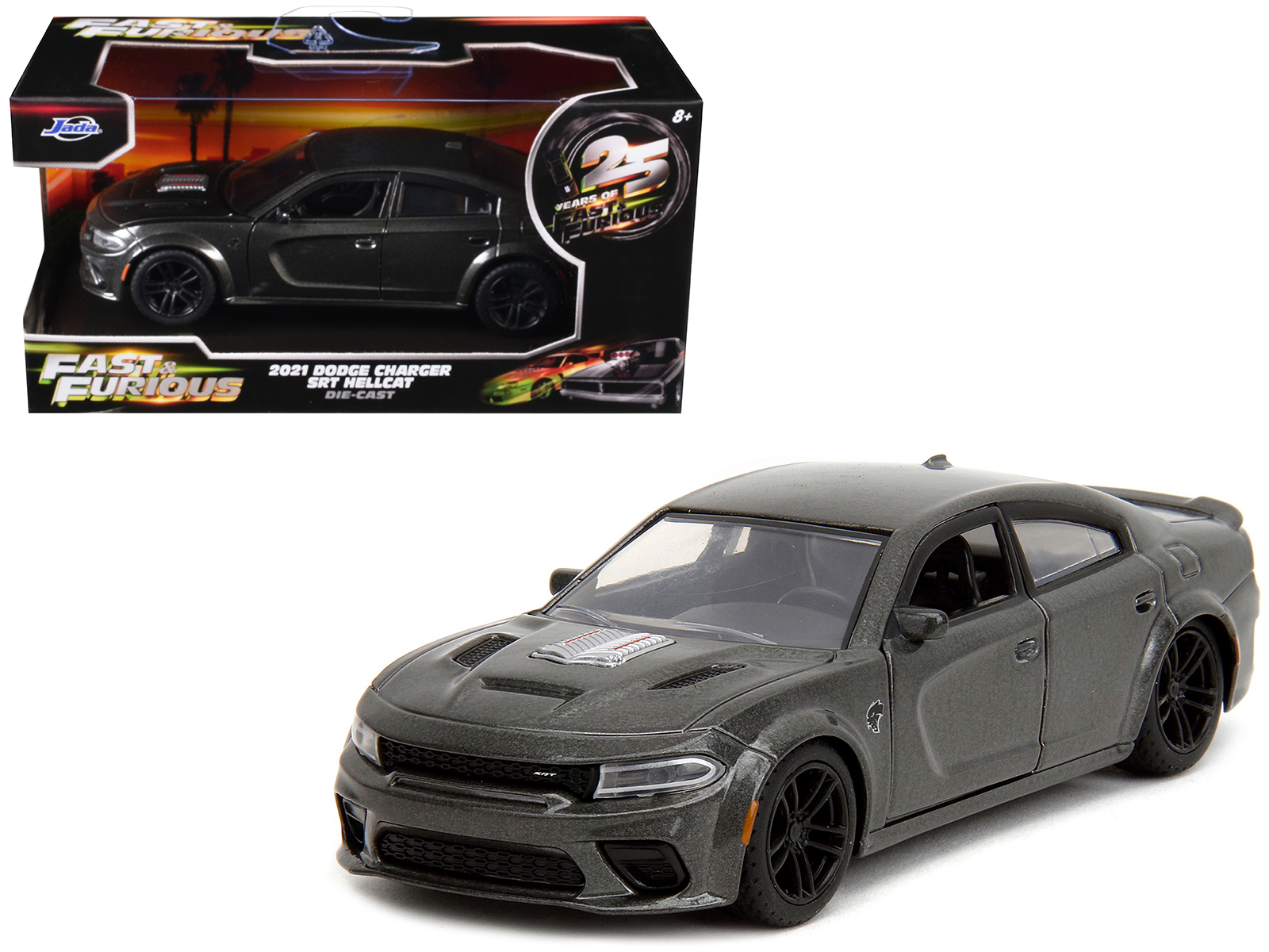 2021 Dodge Charger SRT Hellcat Gray Metallic "Fast X" (2023) Movie "Fast & Furious" Series 1/32 Diecast Model Car by Jada