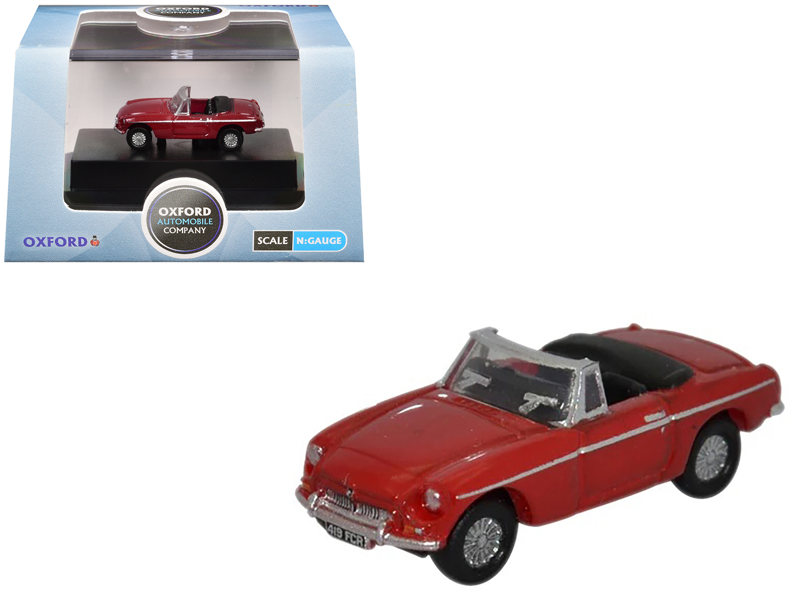 MG MGB Roadster RHD (Right Hand Drive) Tartan Red 1/148 (N) Scale Diecast Model Car by Oxford Diecast