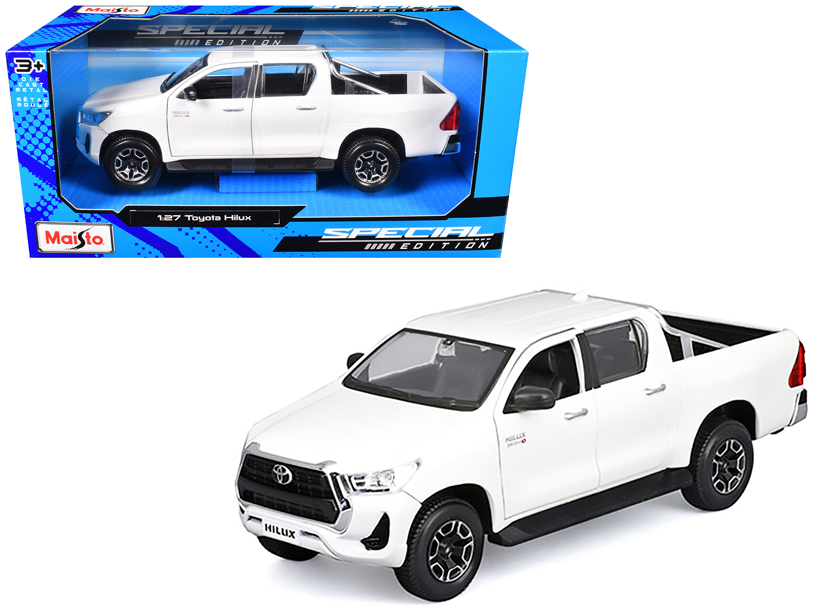 Toyota Hilux Pickup Truck White "Special Edition" Series 1/27 Diecast Model Car by Maisto