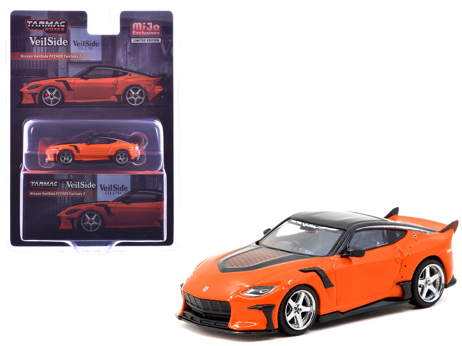 Nissan VeilSide FFZ400 Fairlady Z RHD (Right Hand Drive) Orange with Black Top "Global64" Series 1/64 Diecast Model by Tarmac Works