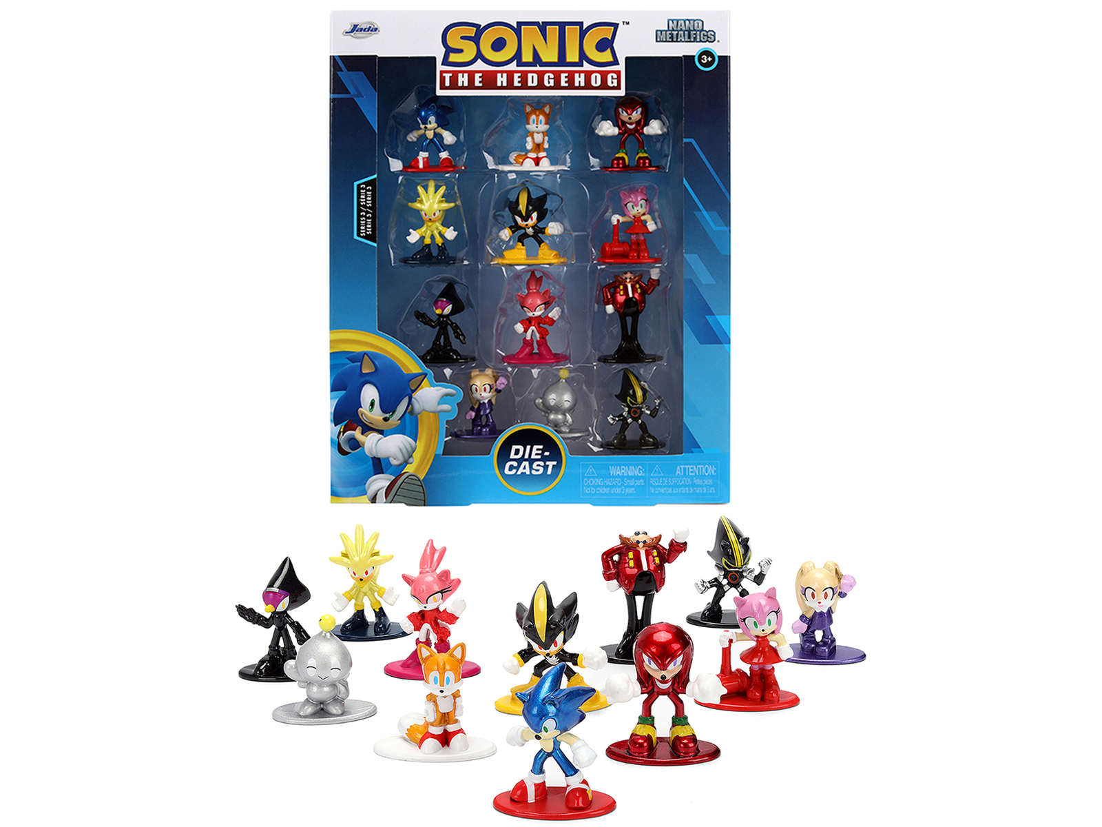 Set of 12 Diecast Figures "Sonic The Hedgehog" Video Games "Nano Metalfigs" Series Diecast Models by Jada