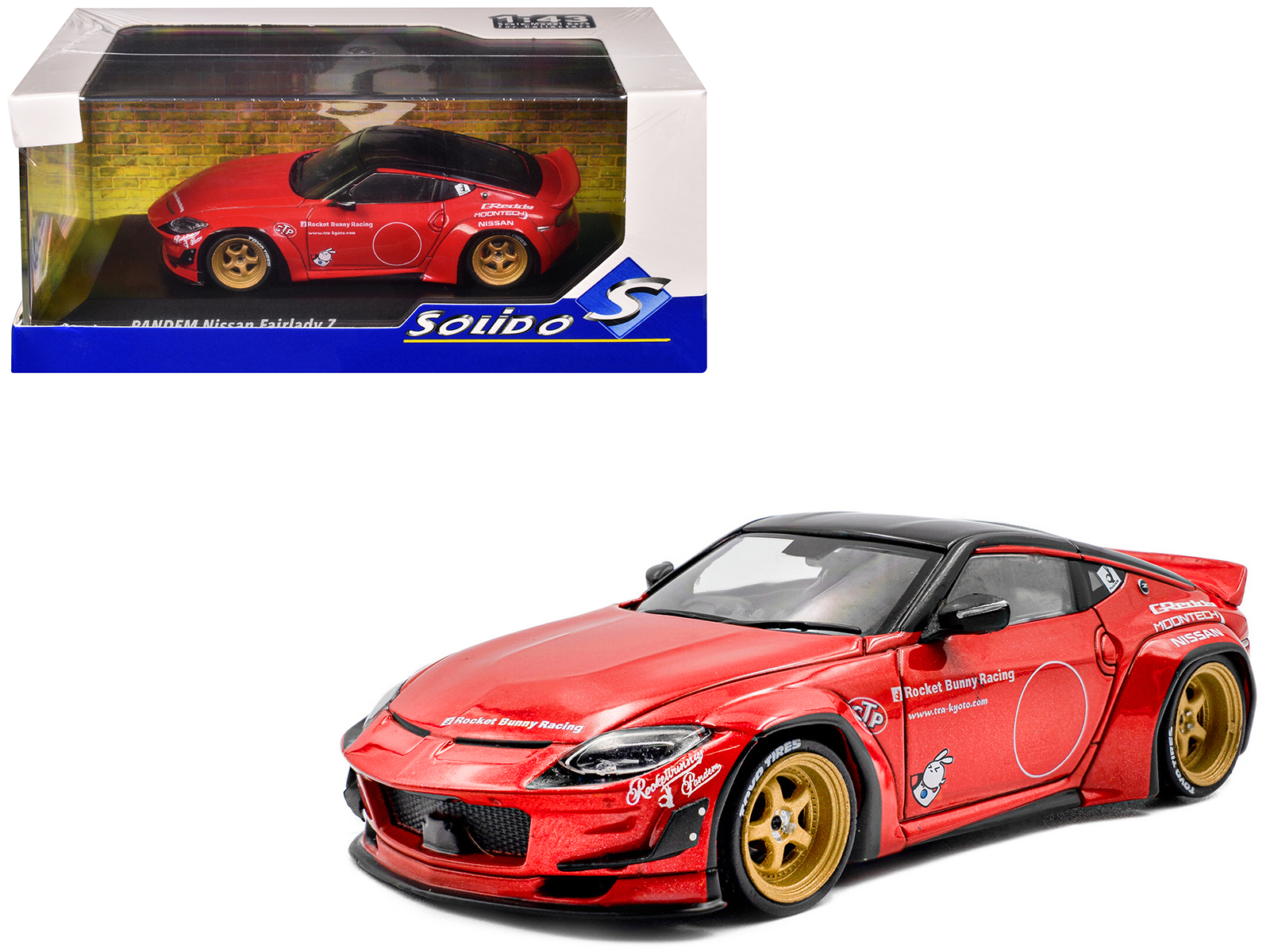 2022 Nissan Pandem Fairlady Z RHD (Right Hand Drive) Red Metallic with Black Top 1/43 Diecast Model Car by Solido