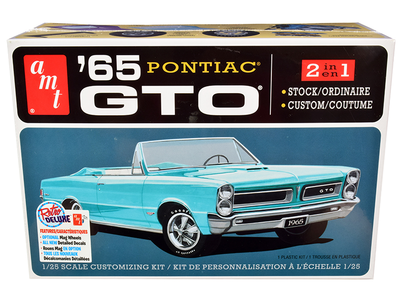 Skill 2 Model Kit 1965 Pontiac GTO 2-in-1 Kit 1/25 Scale Model by AMT