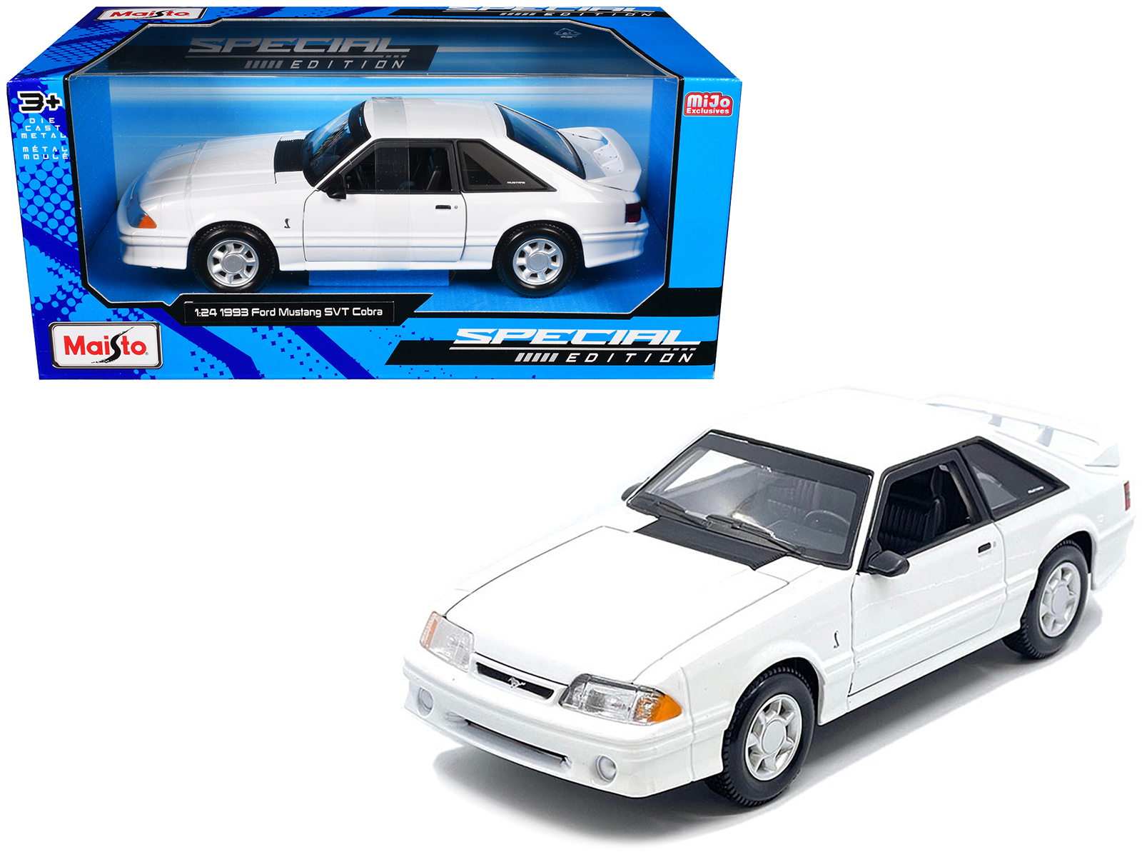 1993 Ford Mustang SVT Cobra White "Special Edition" Series 1/24 Diecast Model Car by Maisto