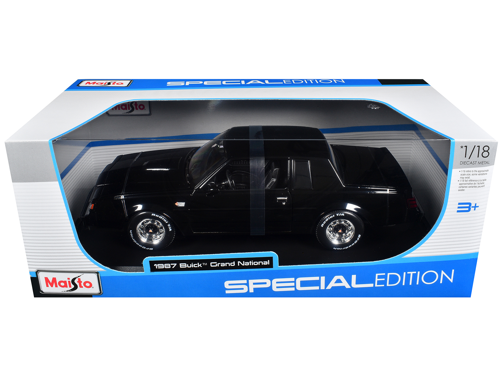 1987 Buick Grand National Black "Special Edition" Series 1/18 Diecast Model Car by Maisto