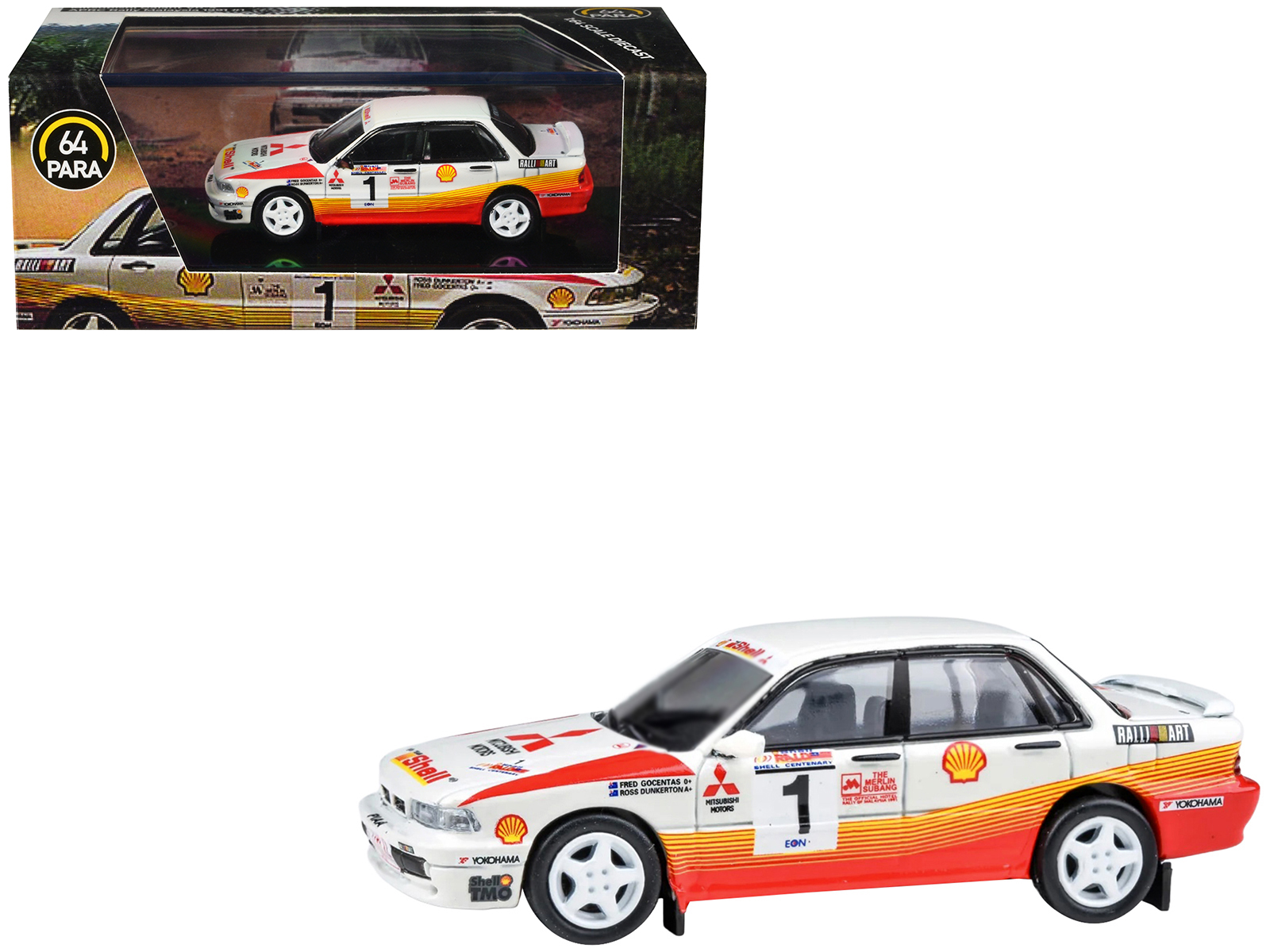 Mitsubishi Galant VR-4 RHD (Right Hand Drive) #1 Ross Dunkerton - Fred Gocentas Winner "APRC Rally Malaysia" (1991) 1/64 Diecast Model Car by Paragon Models