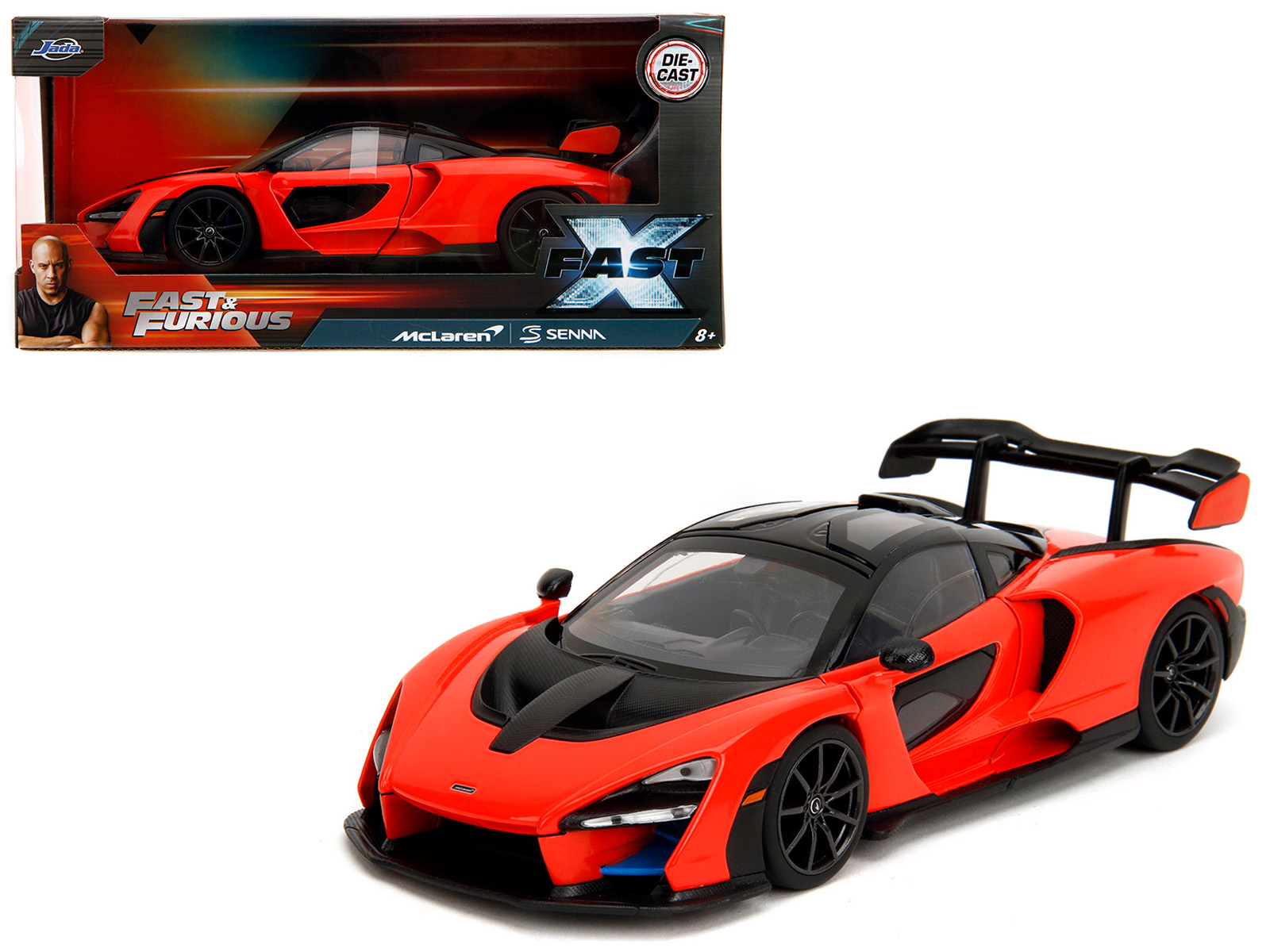 McLaren Senna Red and Black "Fast X" (2023) Movie "Fast & Furious" Series 1/24 Diecast Model Car by Jada