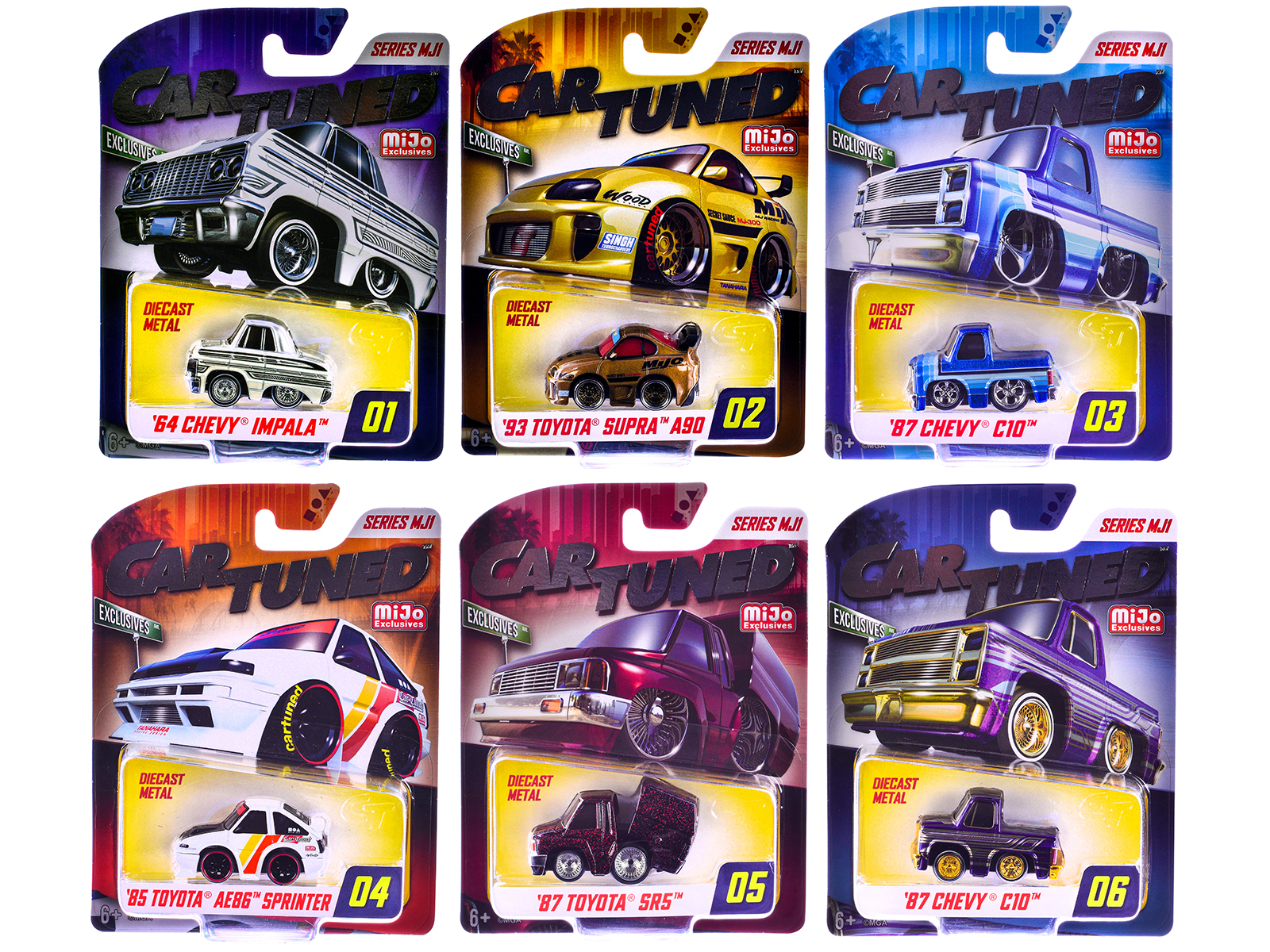 Mijo Exclusives Series MJ1 Set of 6 Pieces Diecast Model Cars by CarTuned