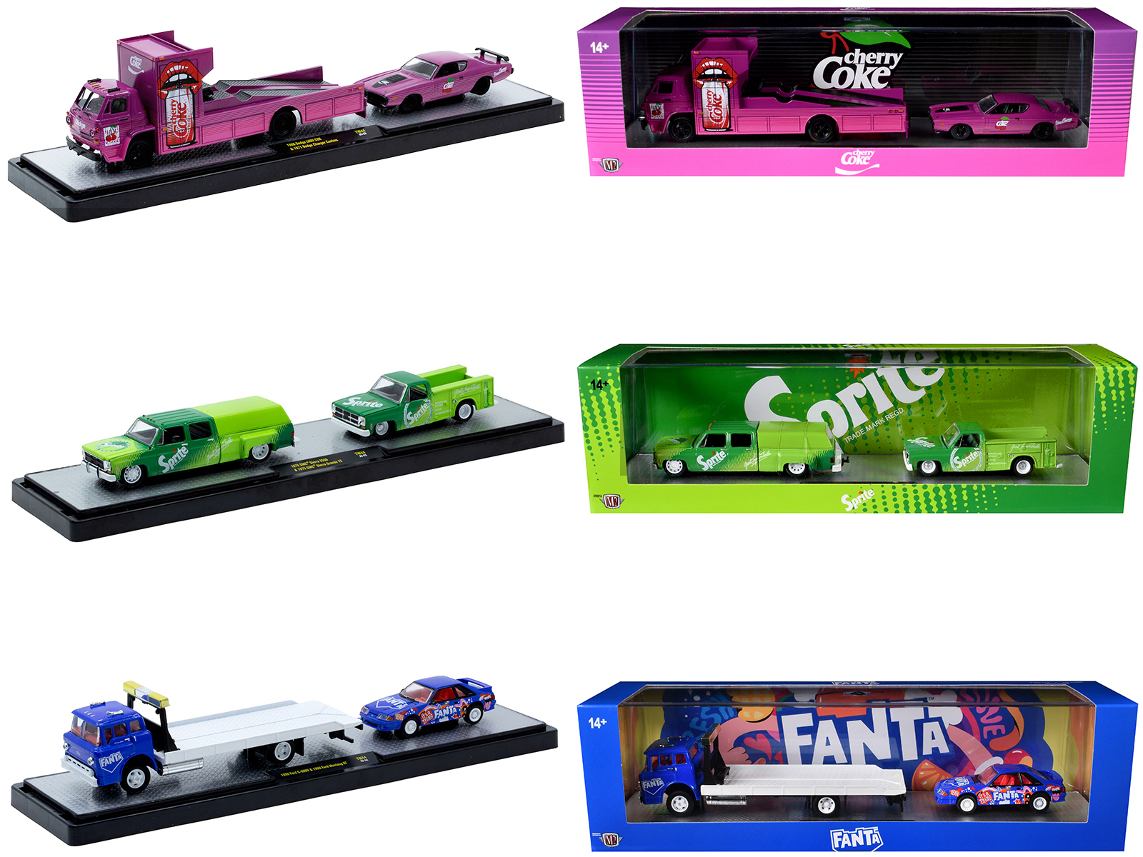 Auto Haulers "Soda" Set of 3 pieces Release 44 Limited Edition to 5750 pieces Worldwide 1/64 Diecast Model Cars by M2 Machines