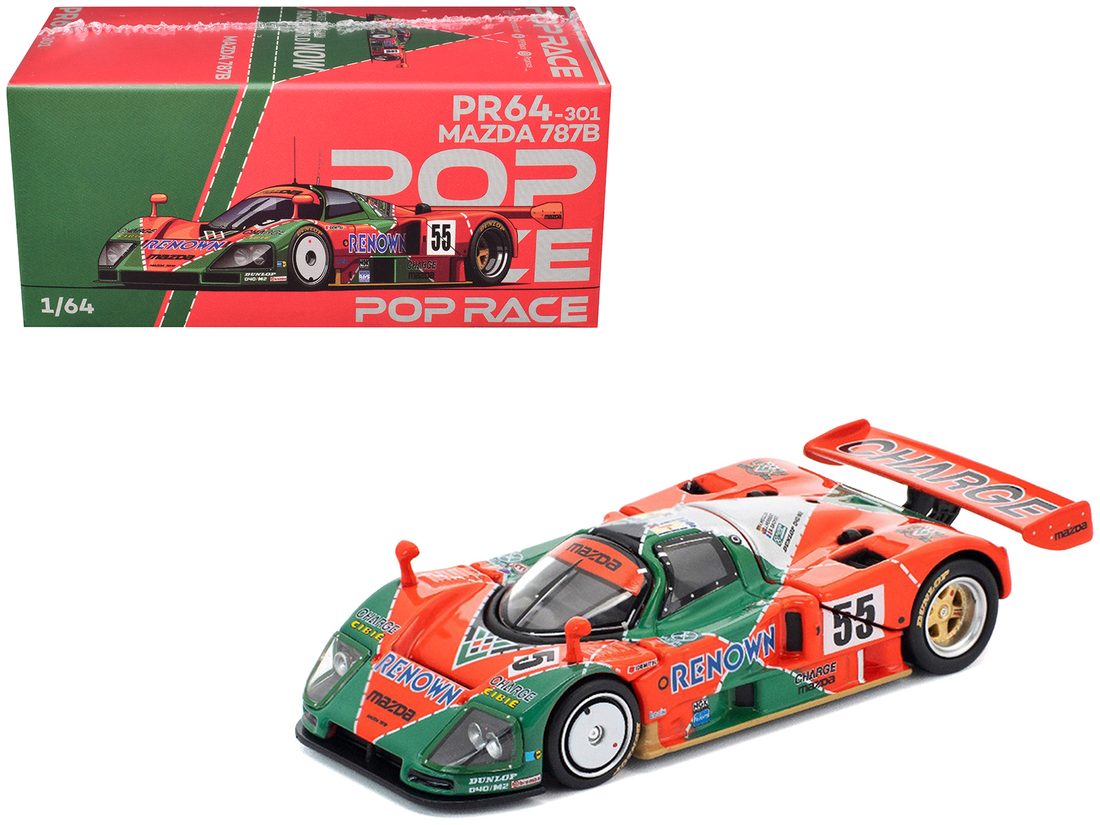 Mazda 787B #55 Johnny Herbert - Volker Weidler - Bertrand Gachot "Mazdaspeed" Winner "24 Hours of Le Mans" (1991) 1/64 Diecast Model Car by Pop Race