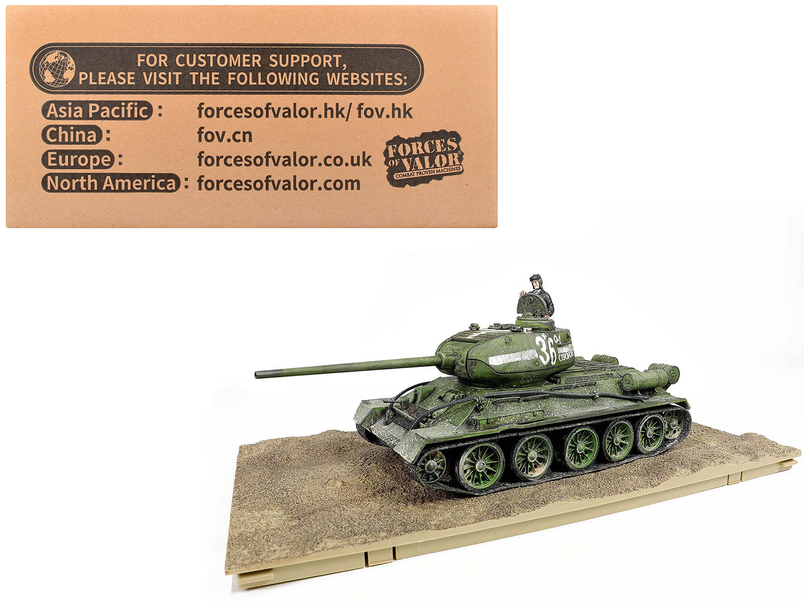 Soviet T-34-85 Medium Tank "55th Guards Tank Bde. 7th Guards Tank Corps Berlin" (1945) Soviet Army "Armored Fighting Vehicle" Series 1/32 Diecast Model by Forces of Valor