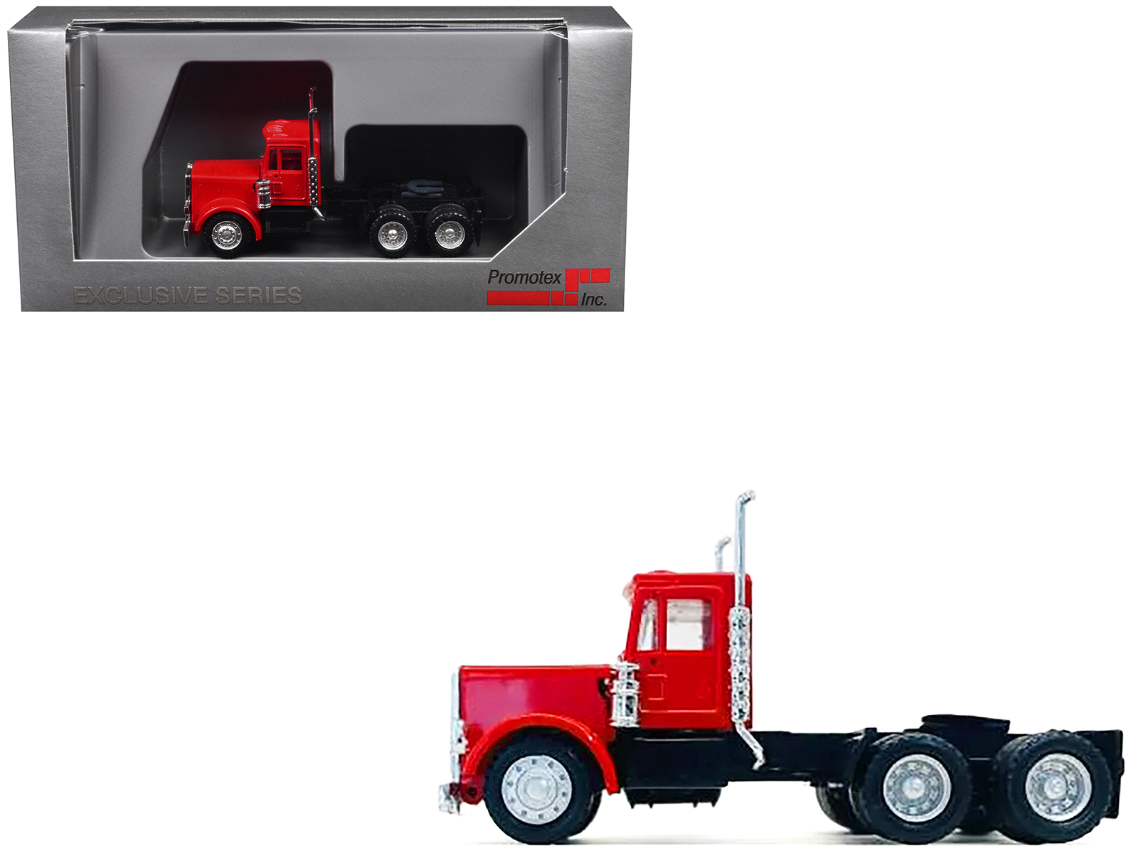 Peterbilt Short Day Cab Red 1/87 (HO) Plastic Model Car by Promotex