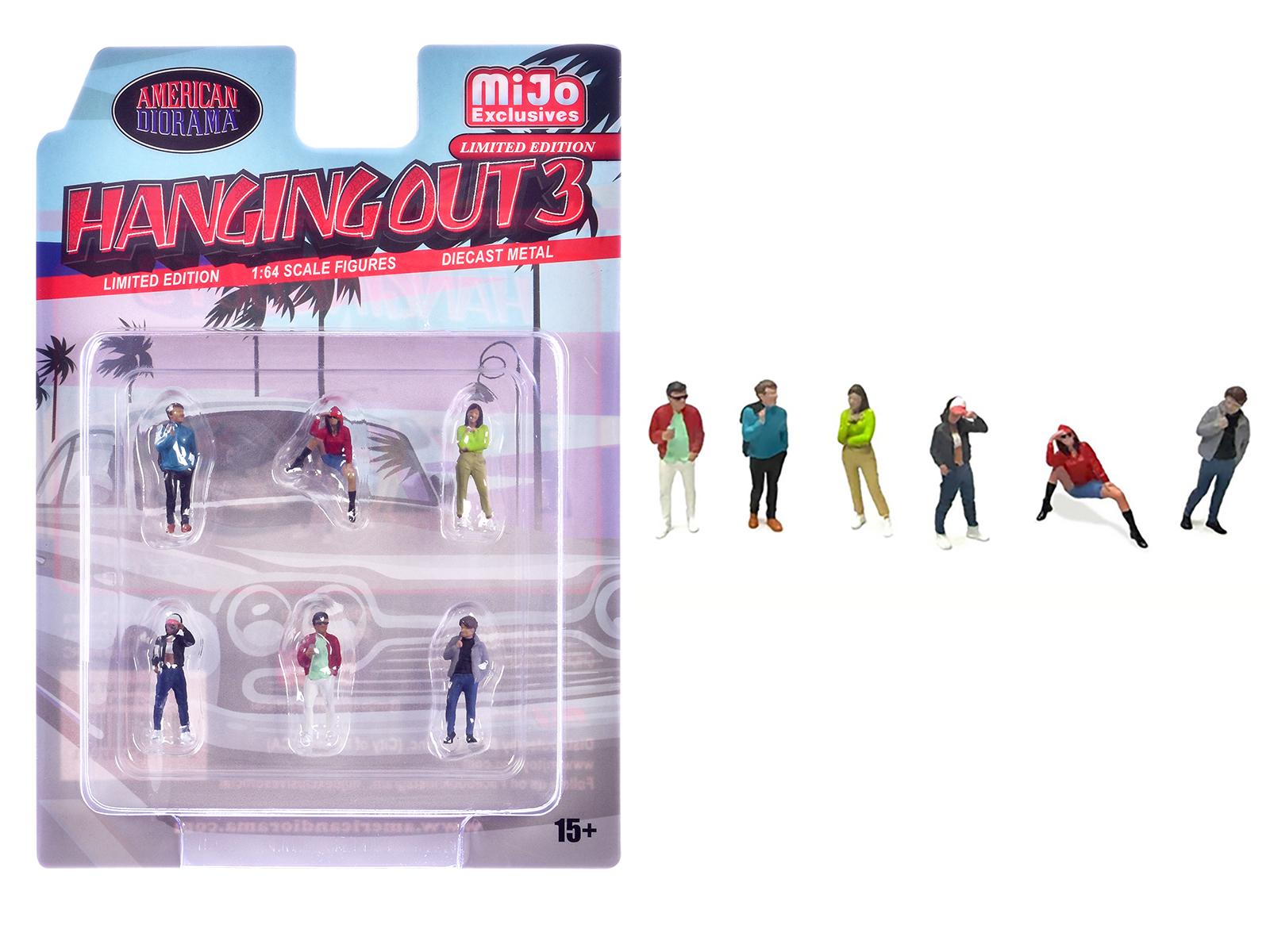"Hanging Out #3" 6 piece Diecast Figure Set (6 Figures) Limited Edition for 1/64 Scale Models by American Diorama